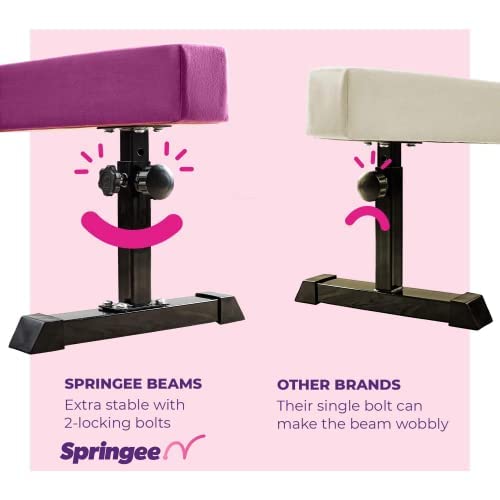 8 ft Adjustable Balance Beam for Gymnastics Training at Home - Solid Suede Professional Gymnastics Equipment with Dual Locking System for Stability & Safety - Perfect Gift for Boys & Girls - Ideal for Home Practice, Backyard Training & Gymnastics Studio Use