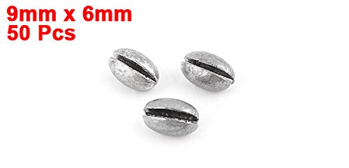 50Pcs Oval Split Shot Fishing Sinkers - 0.4