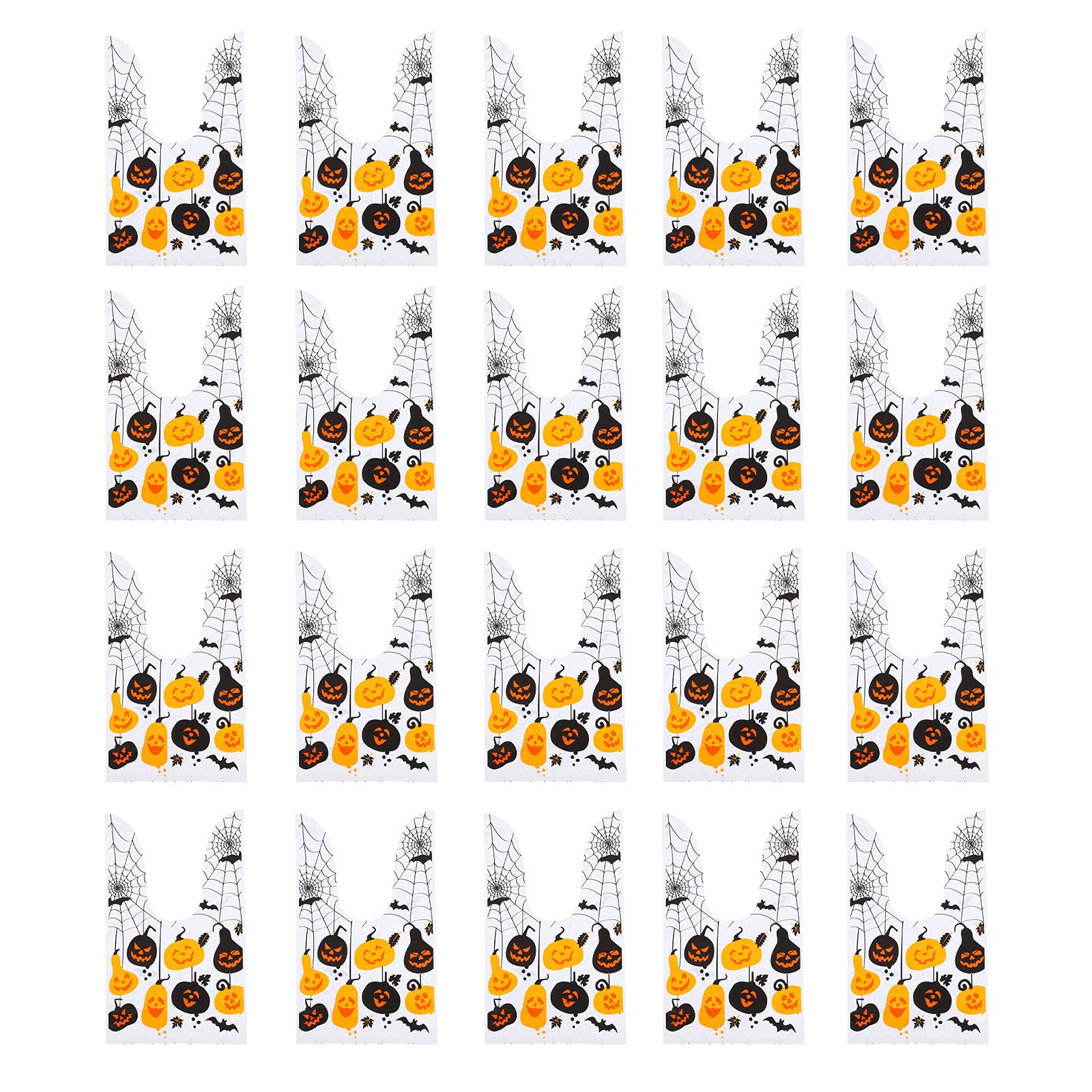 DOITOOL 20 Pack Halloween Candy Bags - Orange & Black Treat Bags for Trick or Treat, Party Favors, Classroom Prizes & Holiday Gift Giving