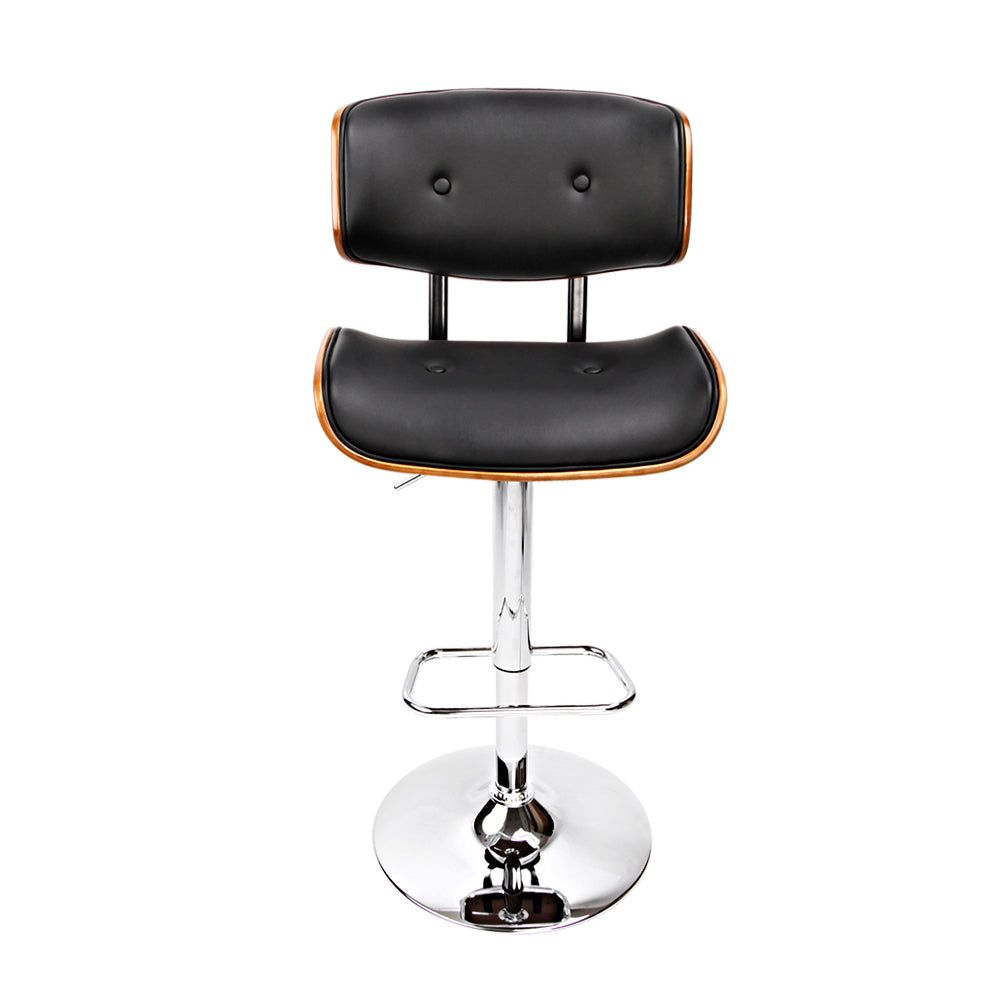 Adjustable Black Leather Bar Stools with Gas Lift - Perfect for Kitchen Islands, Home Bars & Dining Areas