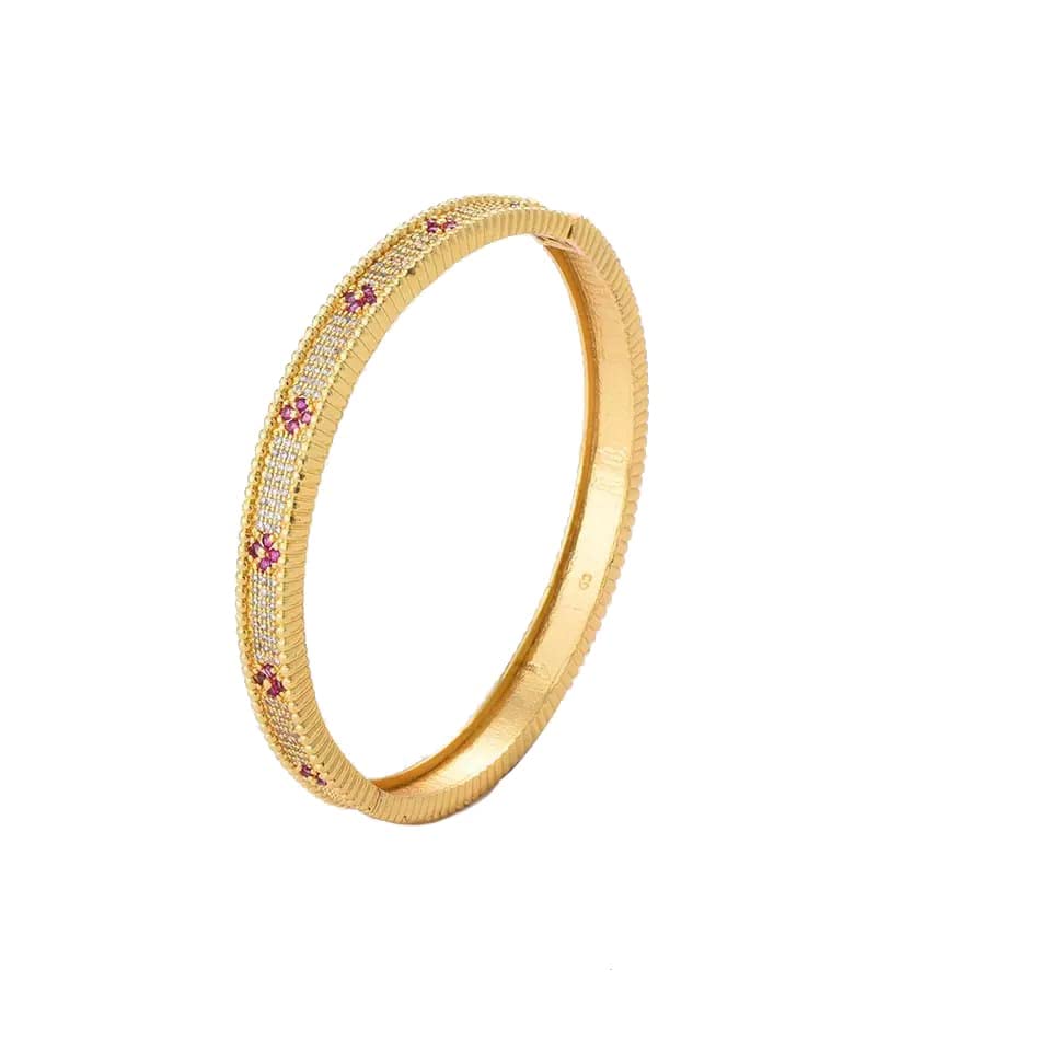18K Gold Plated Bangle Bracelet for Women - Elegant S&M Jewelry #11 | Perfect for Parties, Weddings & Everyday Wear