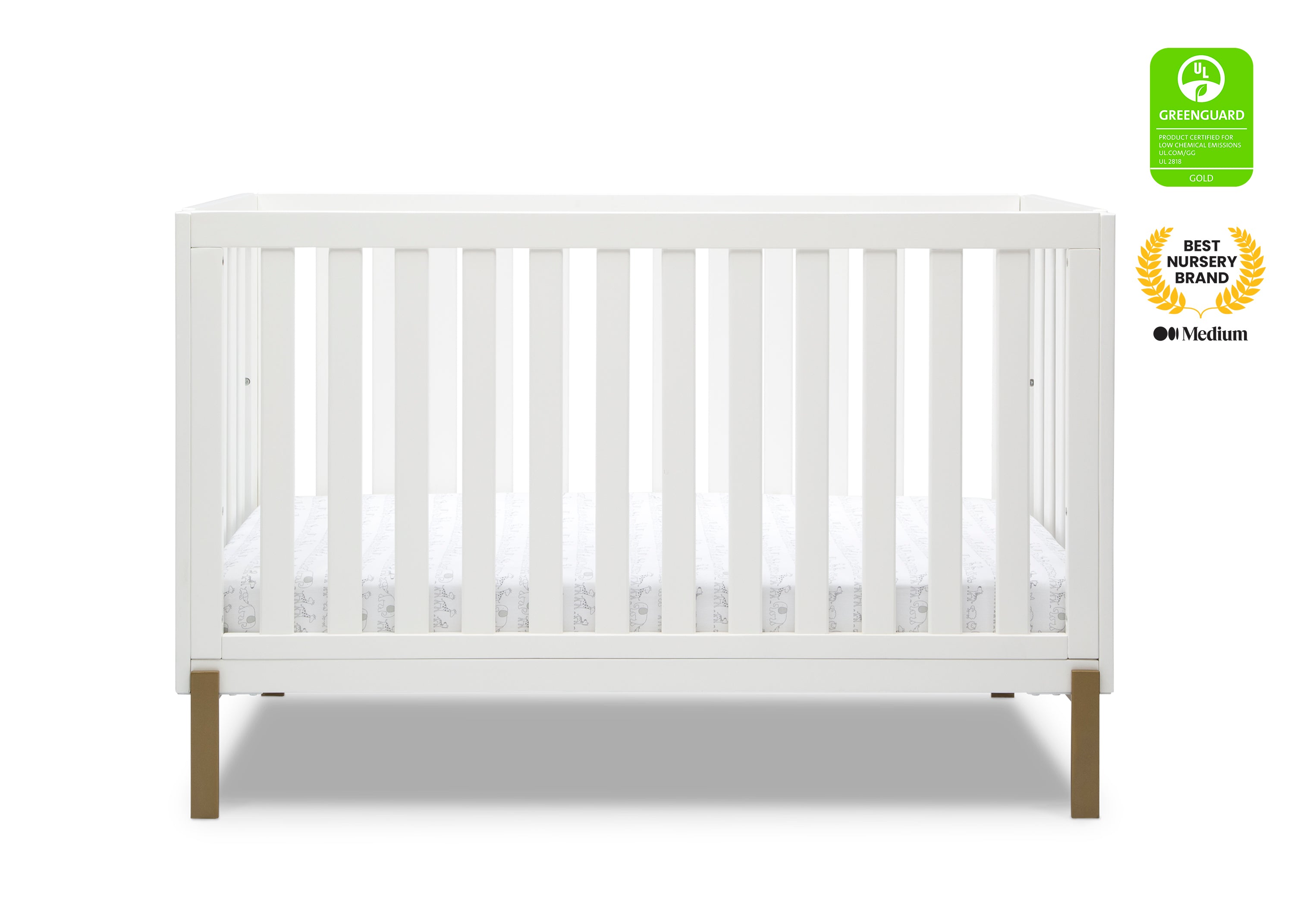 Hendrix 4-in-1 Convertible Baby Crib - Toddler Bed, Daybed & Full-Size Bed Conversion - Safe & Stylish Nursery Furniture for Newborns to Teens - Perfect for Bedrooms, Daycare & Guest Rooms