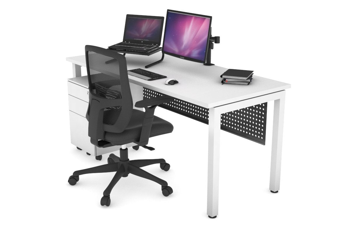 Quadro Square Legs Office Desk - 1600L x 700W Modern Workstation for Home & Office - Perfect for Remote Work, Study & Professional Workspaces