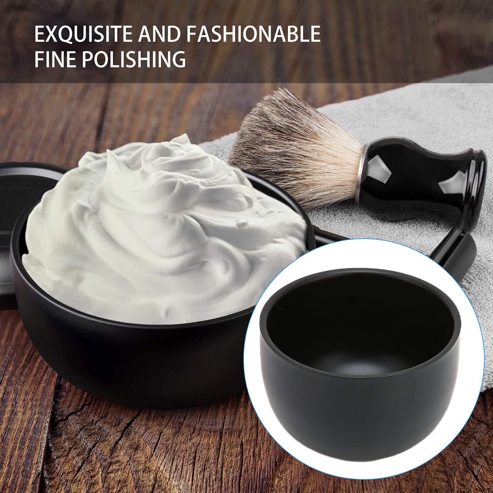 Premium Black Stainless Steel Shaving Foam Bowl - Travel-Friendly Shaving Mug for Business Trips, Hotels & Home Use - Perfect for Wet Shaving & Grooming Kits