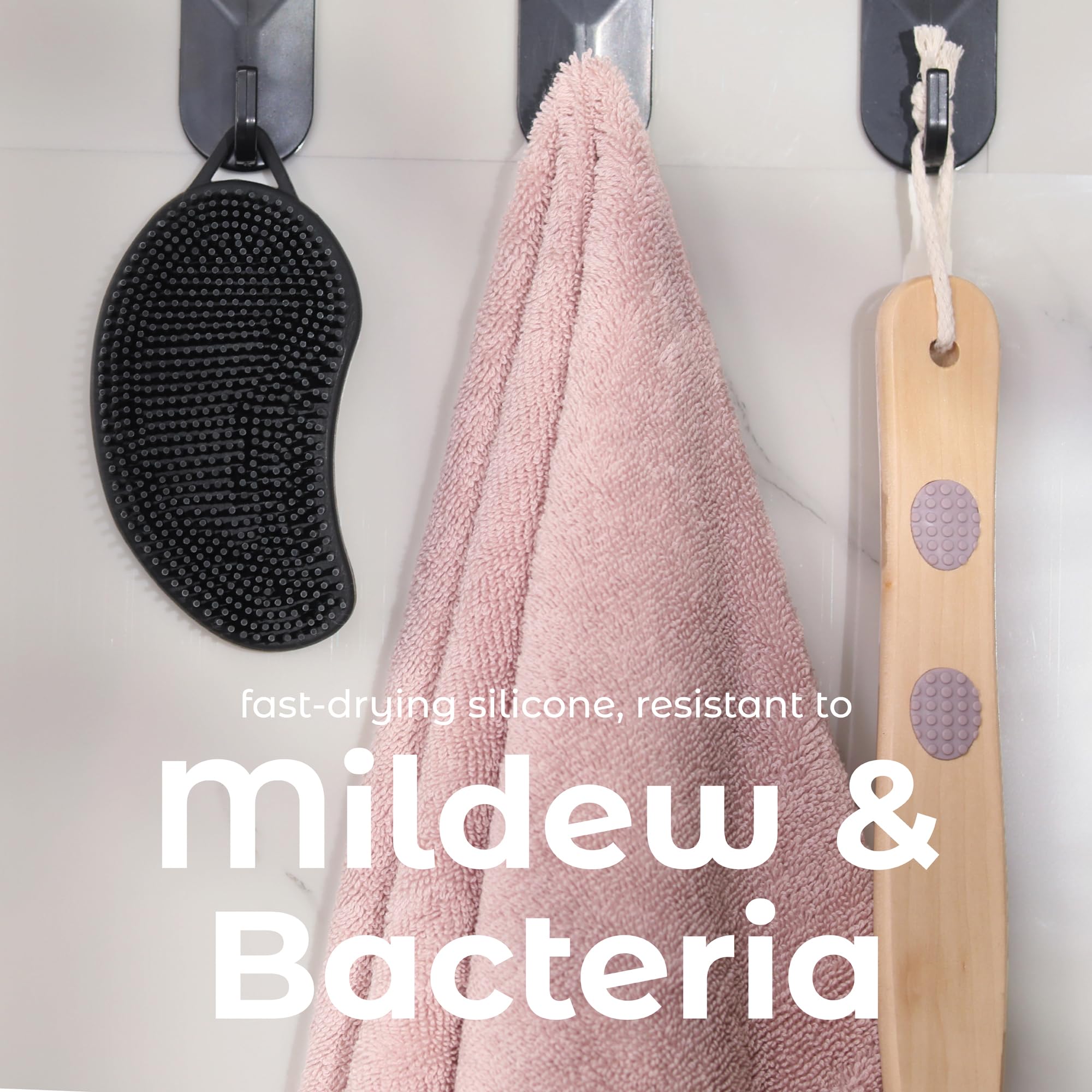 MainBasics 2-in-1 Silicone Body Scrubber & Exfoliator - Gentle Shower Loofah for Smooth Skin - Black | Perfect for Daily Body Care & Exfoliation in Bath or Shower