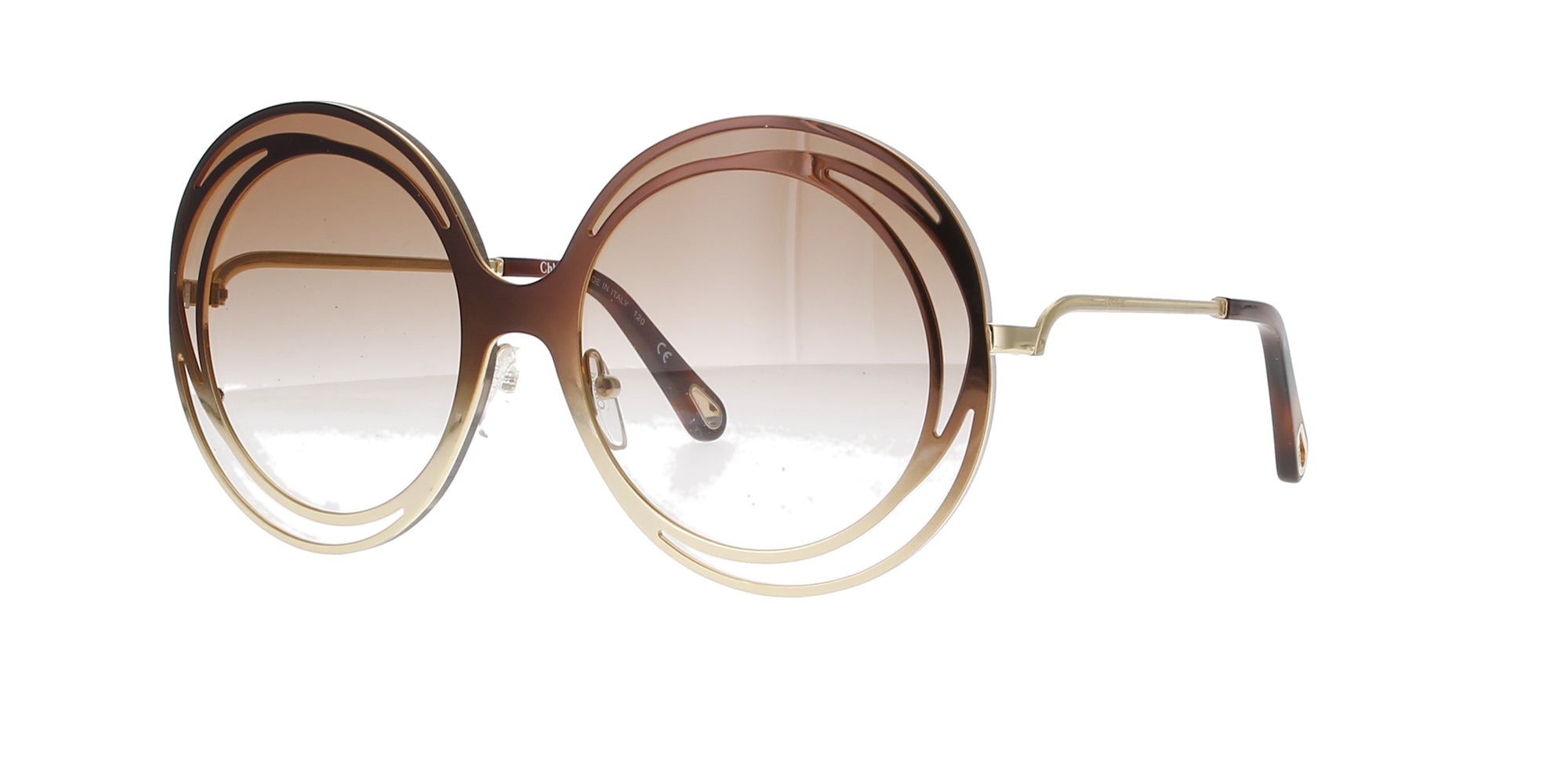 Chloe Gradient Brown Gold Sunglasses for Women - Stylish UV Protection Shades for Outdoor, Beach, and Summer Fashion