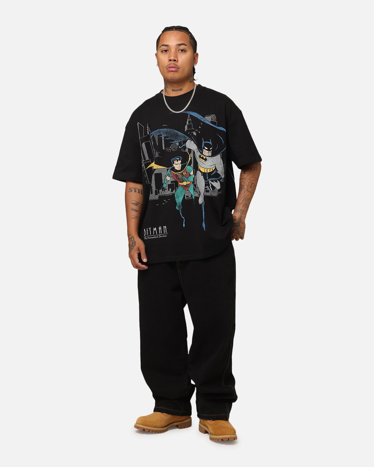 Vintage 1992 Batman And Robin Heavy T-Shirt Black | DC Comics Graphic Tee | American Thrift | Perfect for Cosplay, Comic Con & Casual Wear