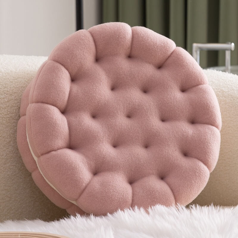 Sandwich Cookie Decorative Throw Pillow - Soft Couch Cushion for Living Room, Bedroom & Dorm Decor - Fun Snack-Themed Home Accessories