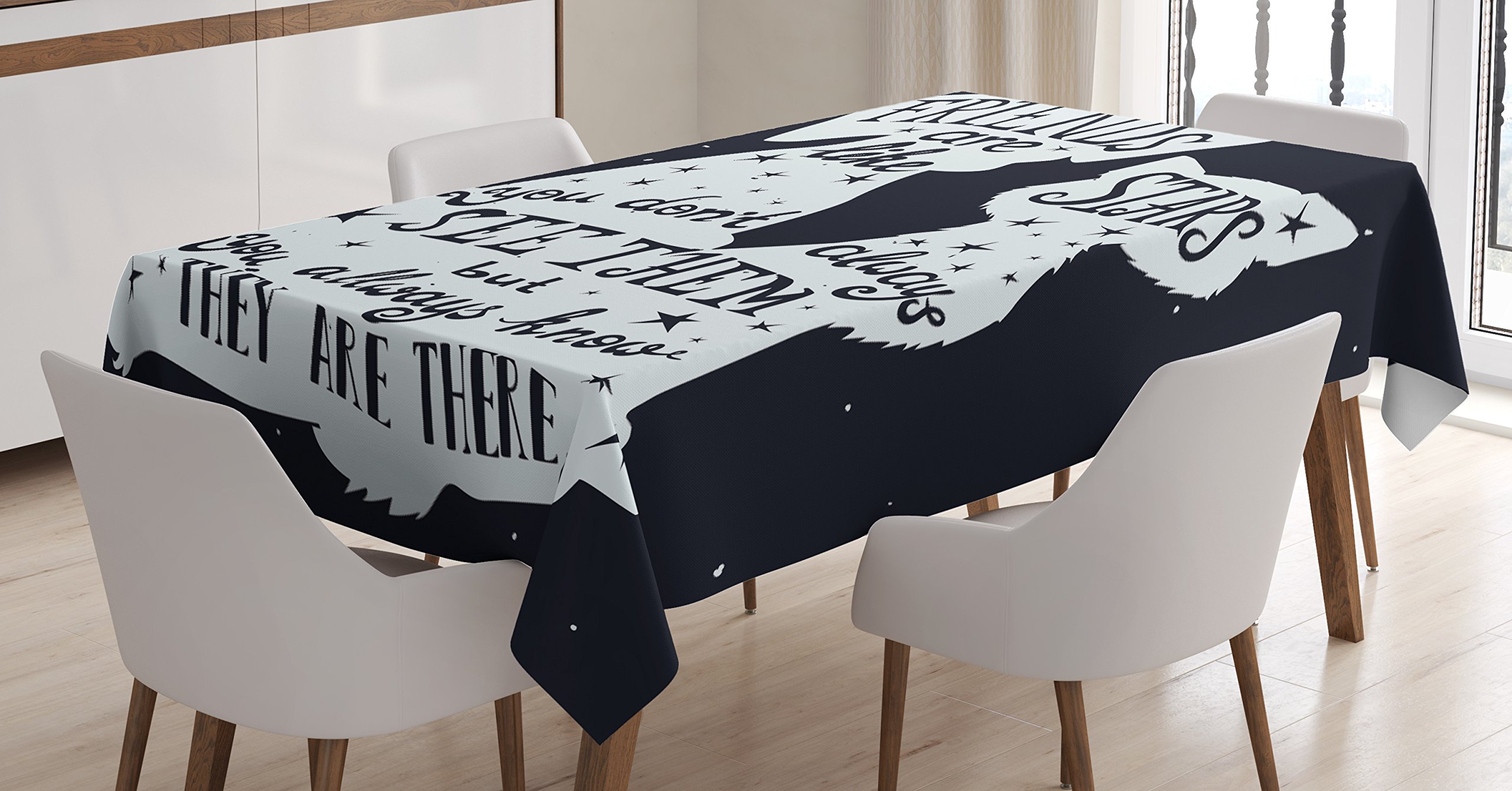 Ambesonne Dog Themed Tablecloth - Space Design with Pet Silhouettes & 