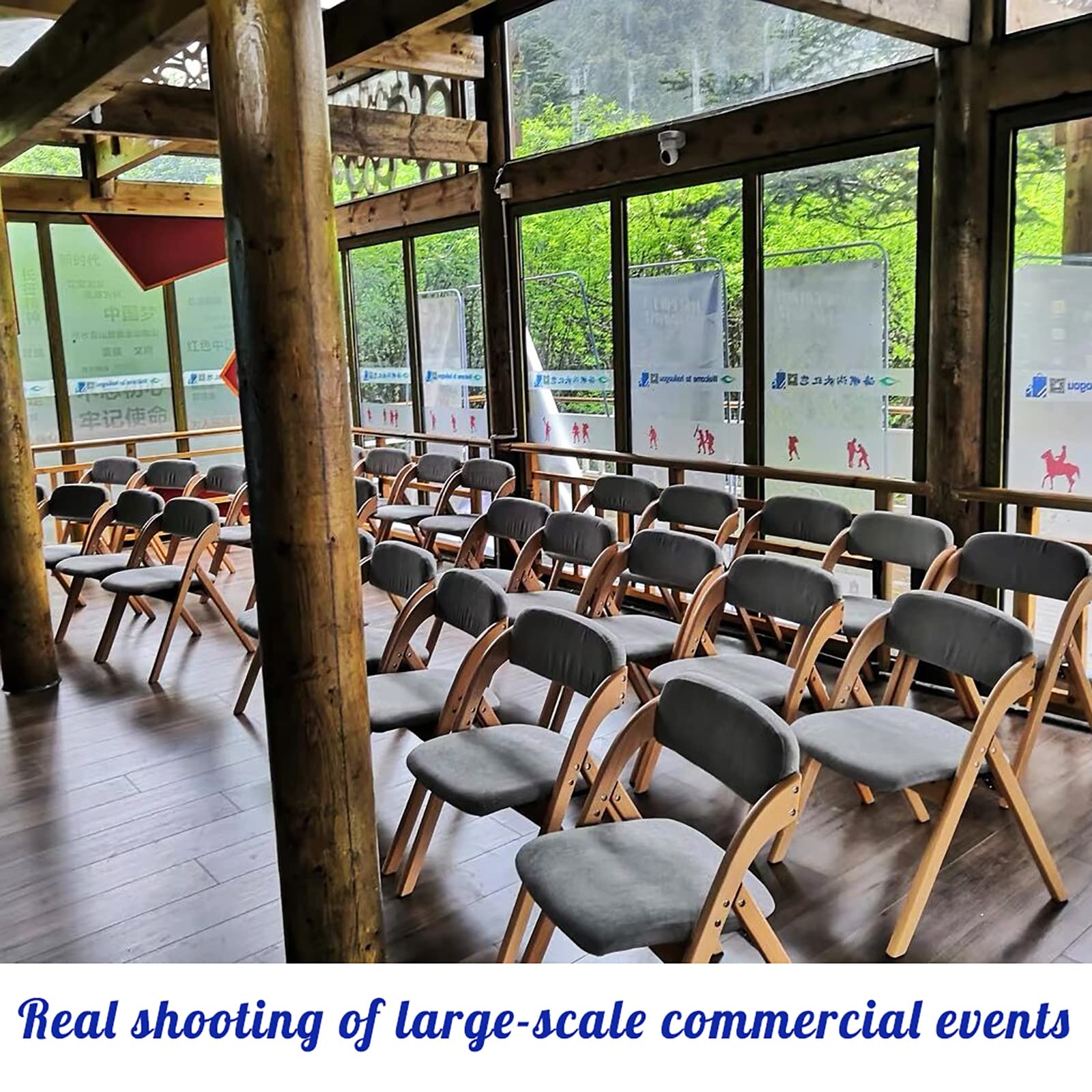 2-Pack White Wooden Folding Chairs with Backrest - Modern Portable Foldable Dining, Office & Conference Chairs for Home, Outdoor & Event Use