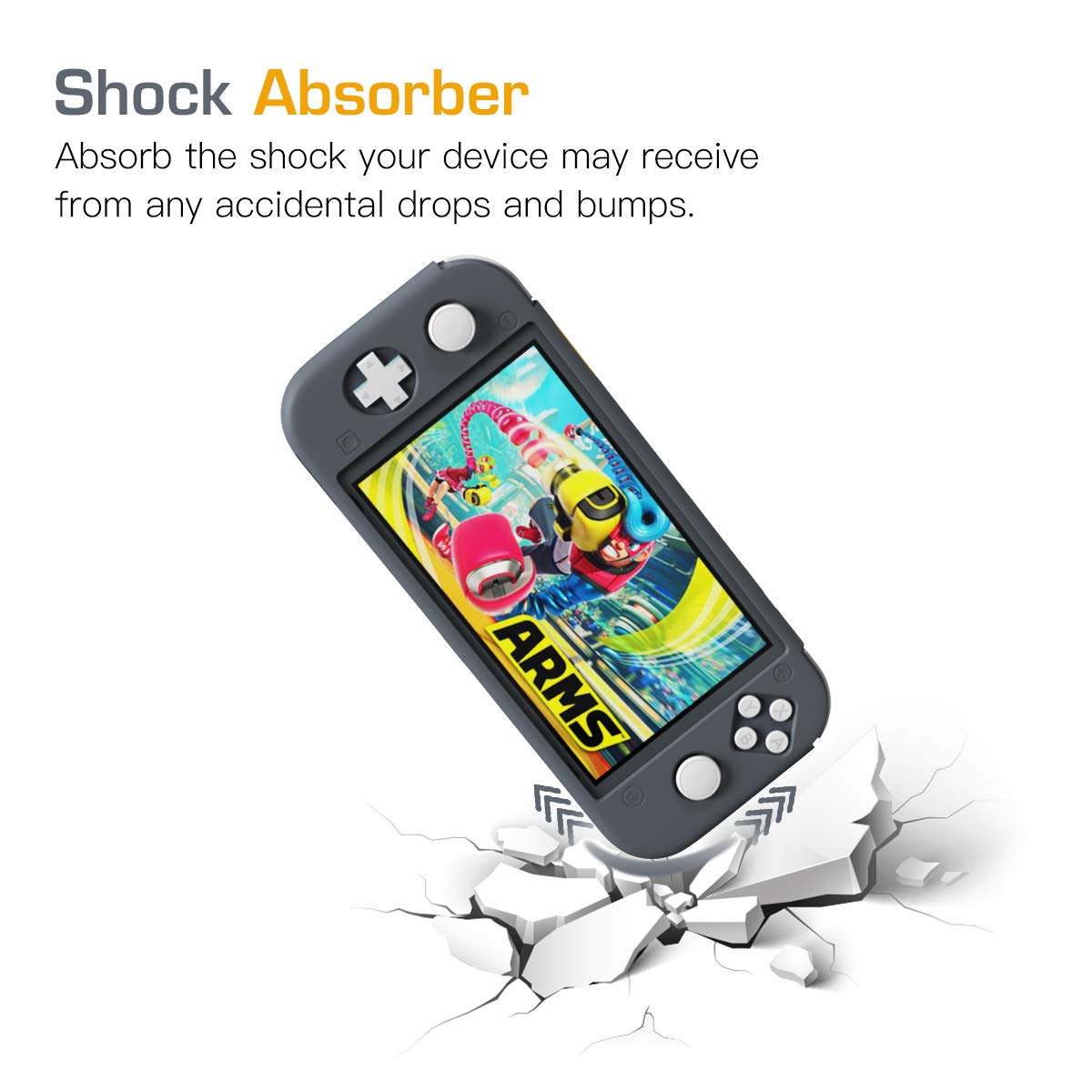 MoKo Silicone Protective Case for Nintendo Switch Lite - Shock-Absorption, Anti-Scratch & Non-Slip Cover (Gray) | Perfect for Gaming On-The-Go, Travel Protection & Everyday Use