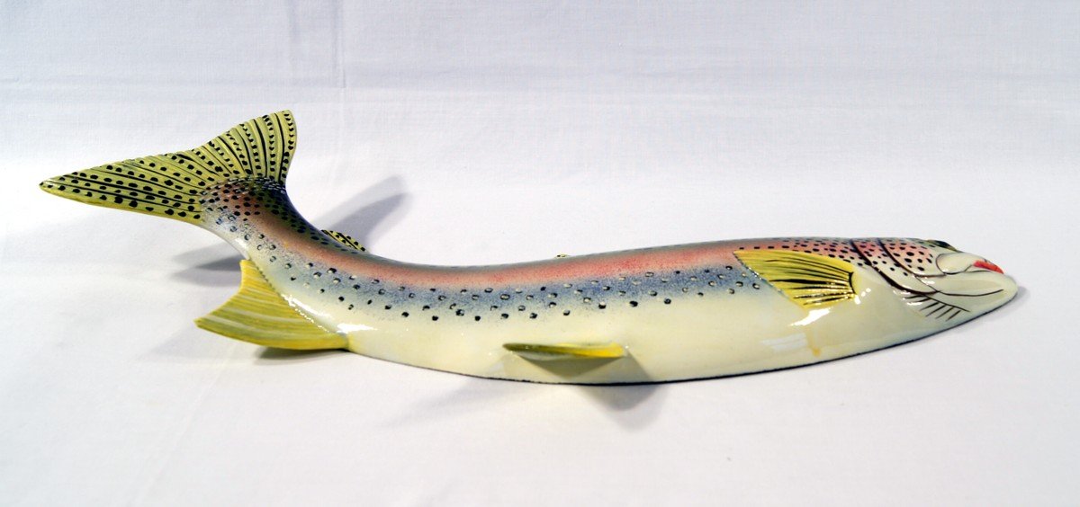 Hand Painted Rainbow Trout Replica Wall Mount - 18