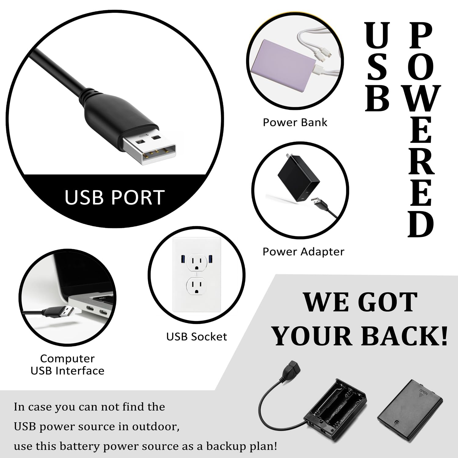 **24ft Waterproof USB/Battery Powered Camping Rope Lights with Hooks & Storage Bag - Outdoor String Lights for RV Awnings, Bicycle, Home Party, Garden, Patio - Perfect Camping Gifts for Women & Men**    *(Use Scenes: Illuminate your camping tent, RV awning, backyard patio, garden parties, bicycle rides, or holiday decorations with these versatile waterproof rope lights.)*