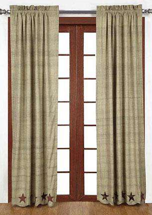 Abilene Star Panel Curtain Set of 2 - 84x40 Inches - Blackout Window Drapes for Living Room & Bedroom