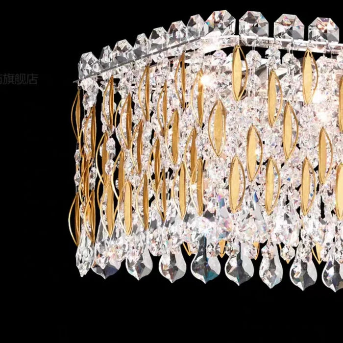 Extra Large Luxury Rectangle Crystal Pendant Chandelier - Modern Elegant Ceiling Light Fixture for Living Room, Dining Room & Kitchen Island | Perfect for Home Decor, Wedding Venues & Restaurant Lighting