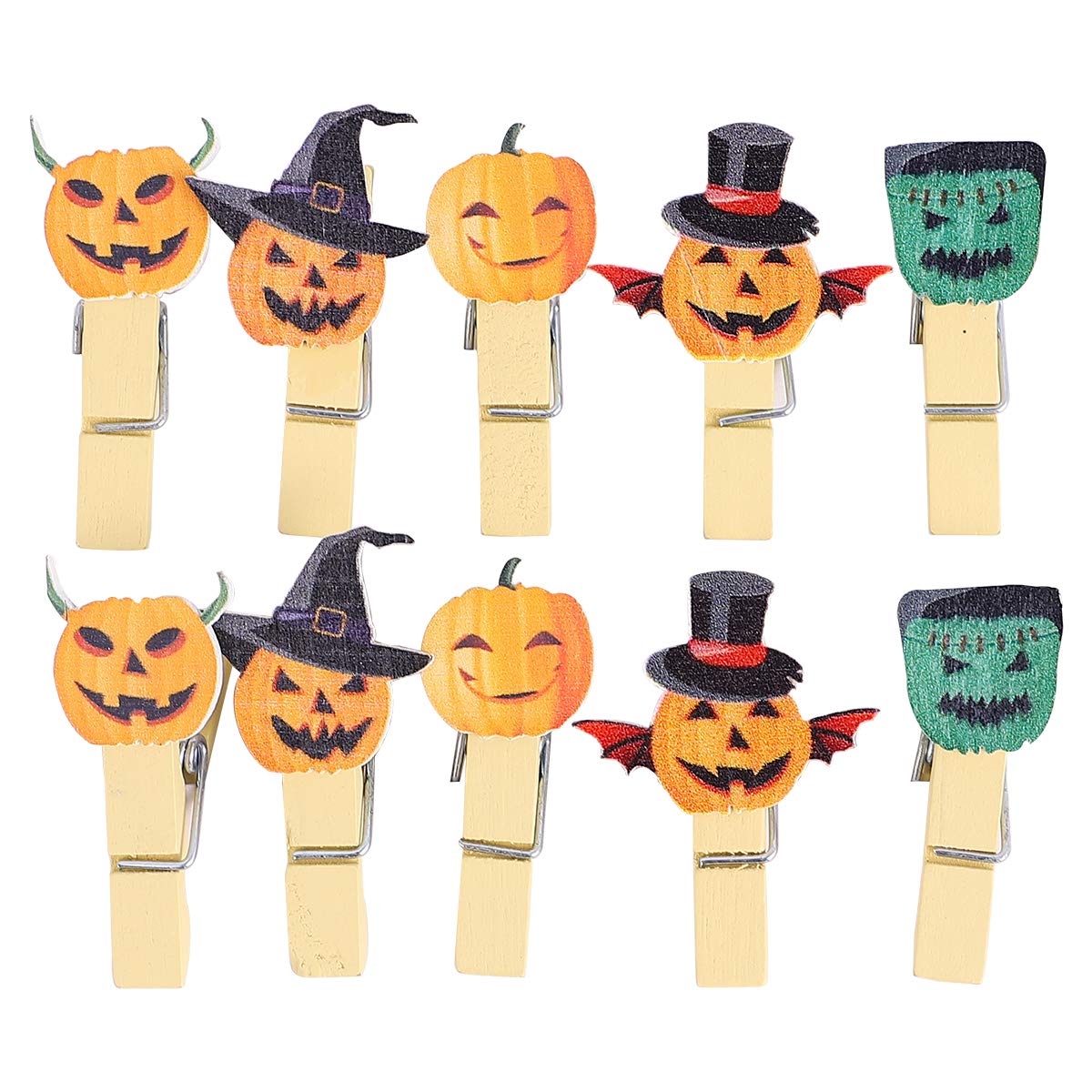 Halloween Wooden Pumpkin Clips - Decorative Party Snack & Photo Holders for Home, School, Halloween Celebrations | Perfect for DIY Decor, Classroom Activities & Holiday Party Supplies