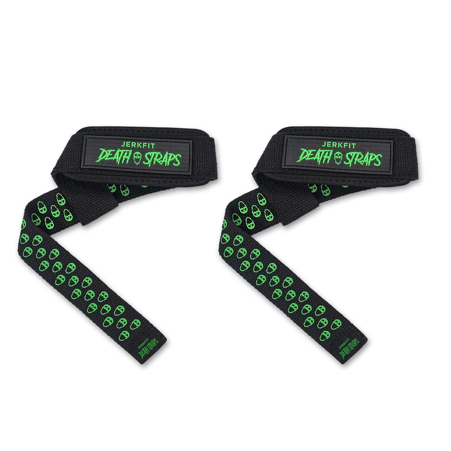 JerkFit Death Straps - Premium Double Sided Skull Grip Weight Lifting Straps for Powerlifting, CrossFit & Strength Training - Ideal for Deadlifts, Pull-ups & Heavy Lifting Workouts
