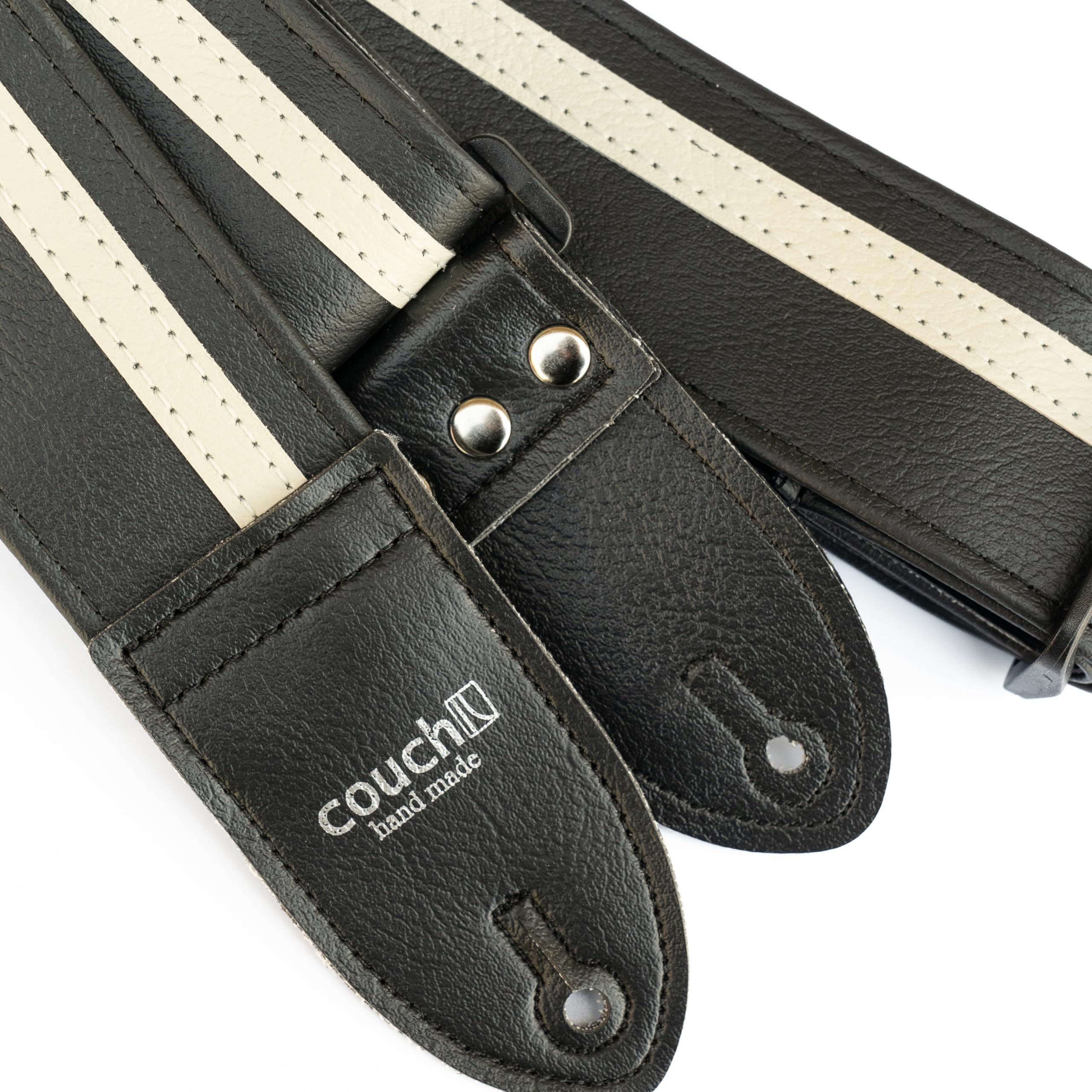 Premium USA-Made Couch RACER X Guitar Strap - Black & White - Comfortable & Durable for Electric & Acoustic Guitars - Perfect for Live Performances, Studio Sessions & Travel