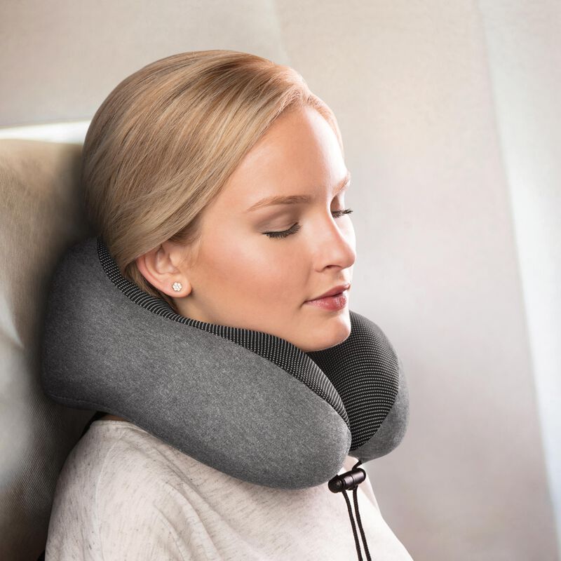 Travelon Contoured Memory Foam Travel Pillow - Neck Support Pillow for Airplane, Car & Camping - Ergonomic Design for Comfortable Sleep During Travel