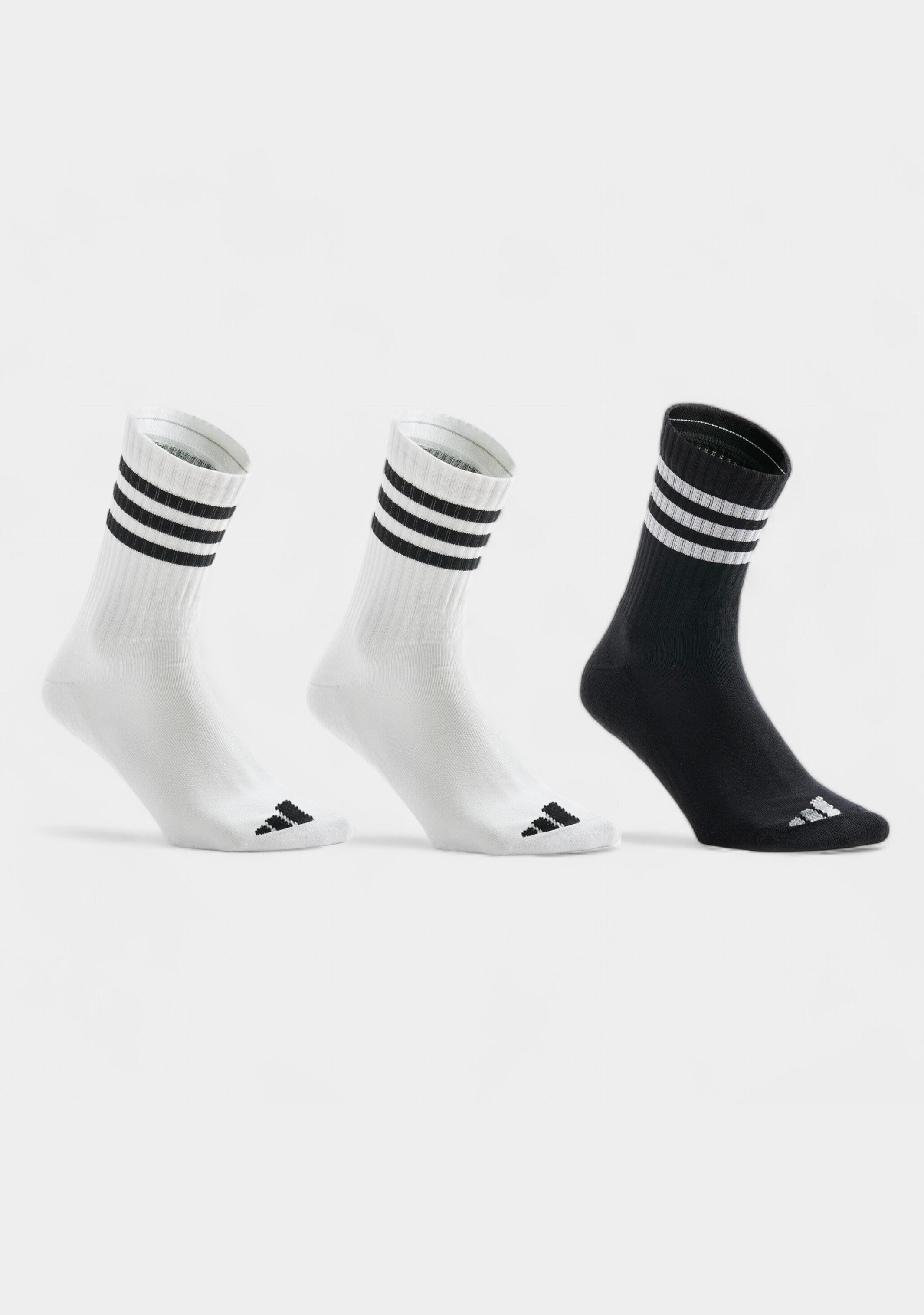 Adidas Kids' 3-Pack Ribbed Crew Socks - Soft Cotton Athletic Socks for Boys & Girls - Perfect for School, Sports & Everyday Wear