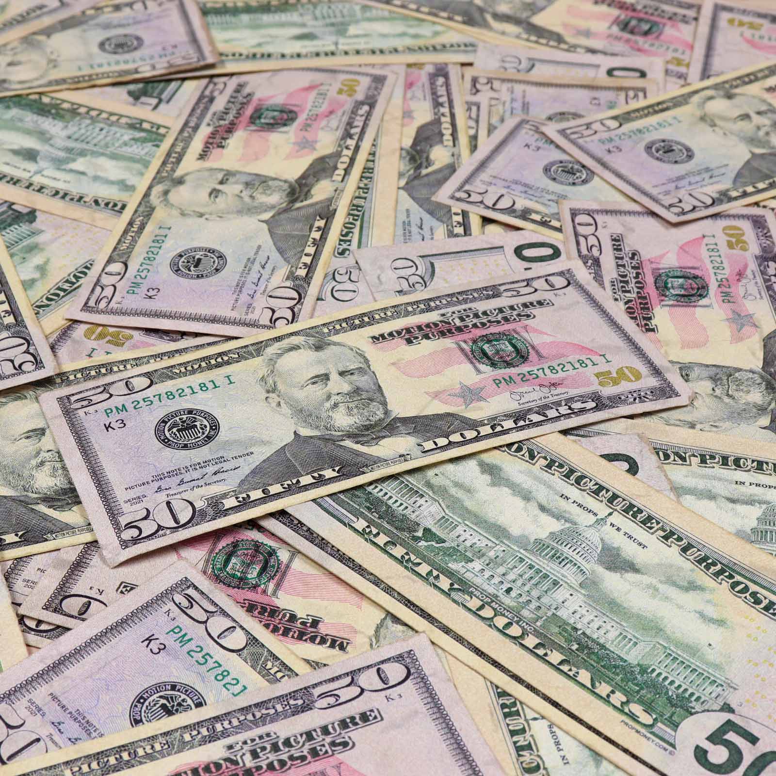 $17,000 RealAged™ Full Print New Series Stacks & Band Pack - Authentic Looking Prop Money for Movies, Videos & Photography