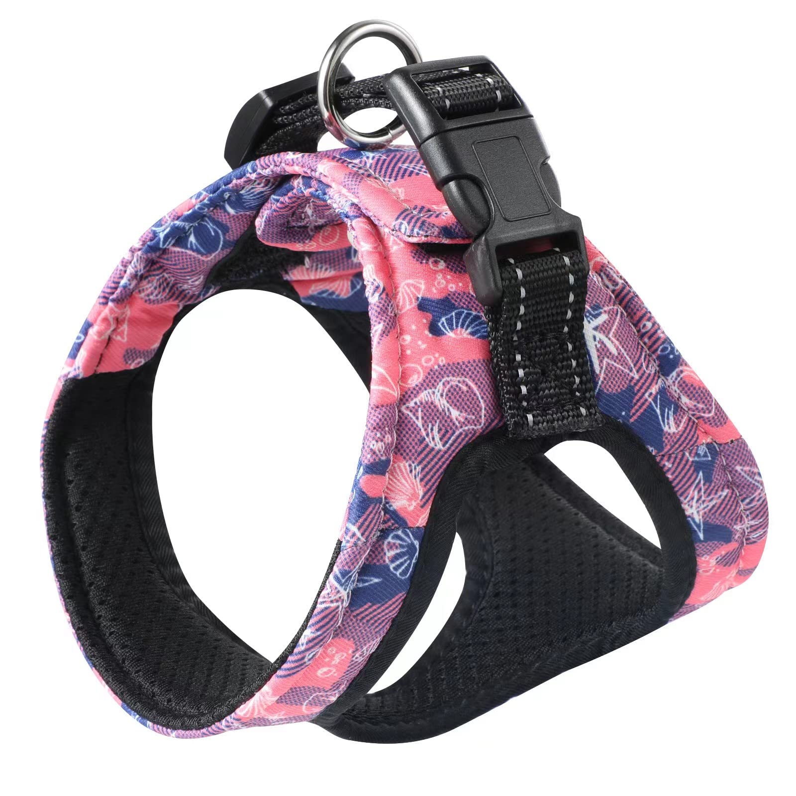 No-Pull Adjustable Dog Vest Harness with Soft Sponge Pad & Reflective Handle - Velcro Straps & Metal Leash Hooks for Small Dogs & Puppies (Chest Size 11.8