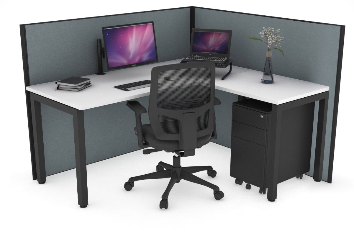 Horizon Quadro Square Legs L-Shaped Corner Office Desk - 63