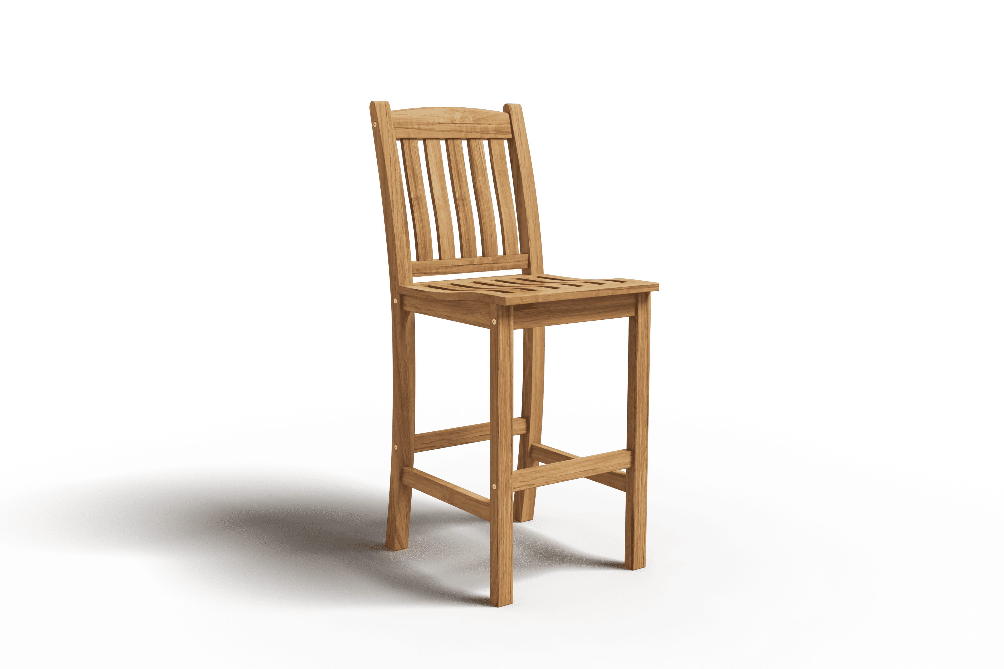 Premium Teak Outdoor Bar Height Dining Chair - Weather-Resistant & Durable for Patio, Deck, Poolside, and Garden Dining - Perfect for Outdoor Entertaining