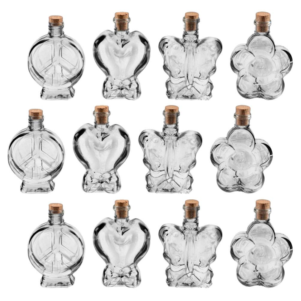 Ciieeo Plastic Sand Art Bottles - Mini Butterfly & Heart Shaped Jars with Cork Stoppers for DIY Crafts, Party Favors, and Home Decor (Mixed Colors) | Perfect for Kids' Activities, Wedding Decorations, and Creative Gift Ideas
