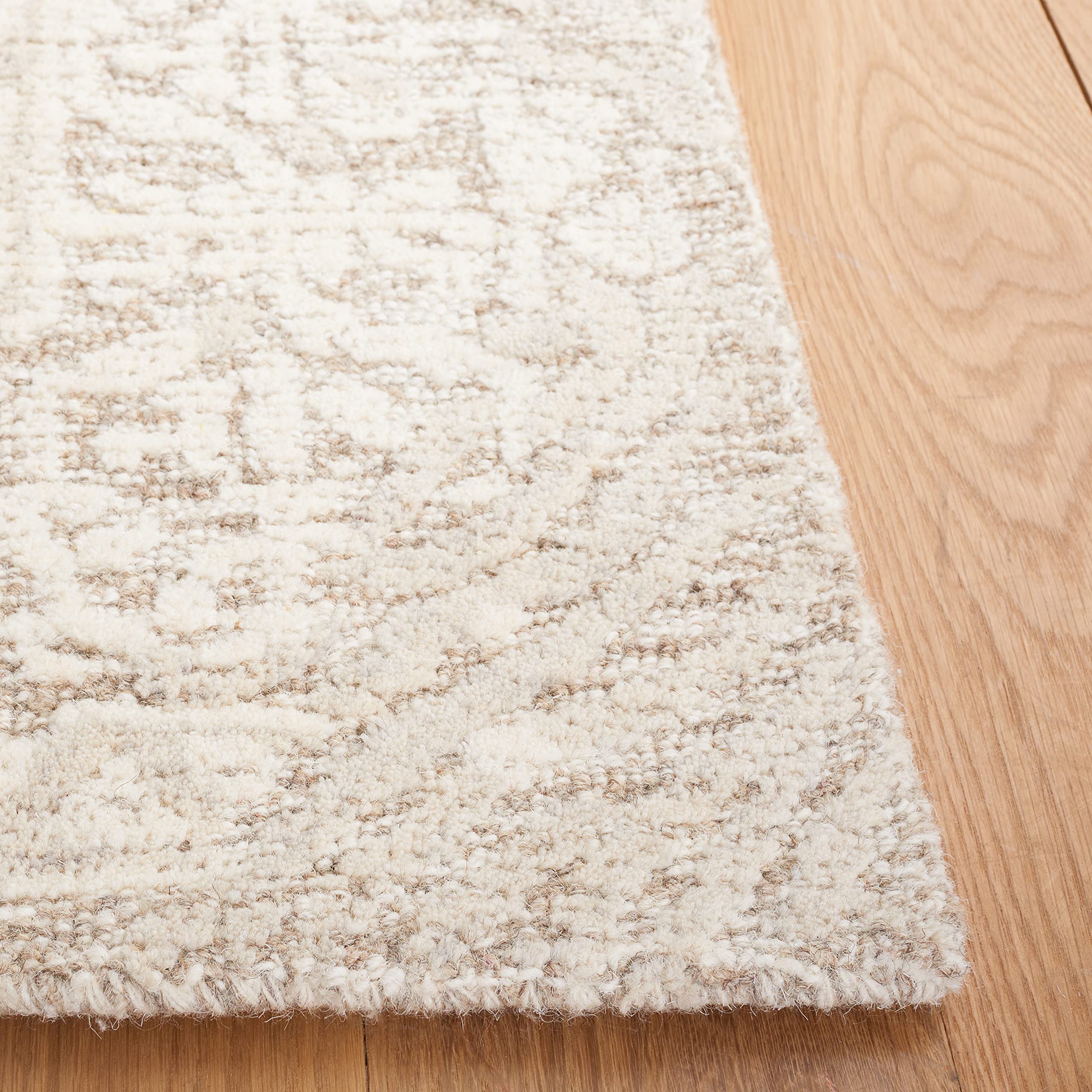SAFAVIEH Metro Collection 5' x 8' Handmade Premium Wool Area Rug - Natural Ivory (MET905A) for Living Room, Dining Room & Bedroom | Soft & Durable Floor Covering for Home Decor