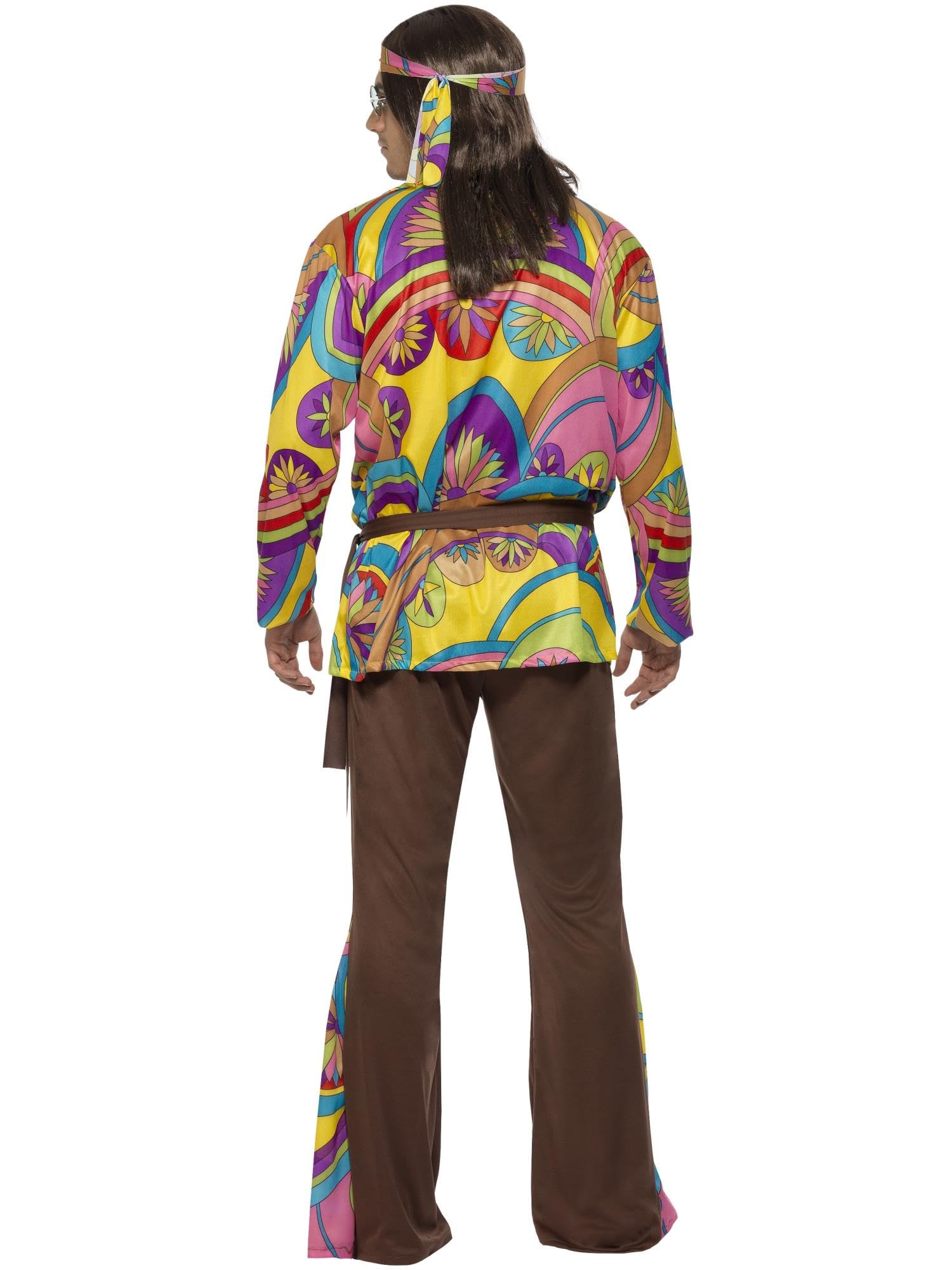 Smiffy's Men's Psychedelic Hippie Costume - 60s Groovy Outfit for Halloween, Theme Parties & Cosplay