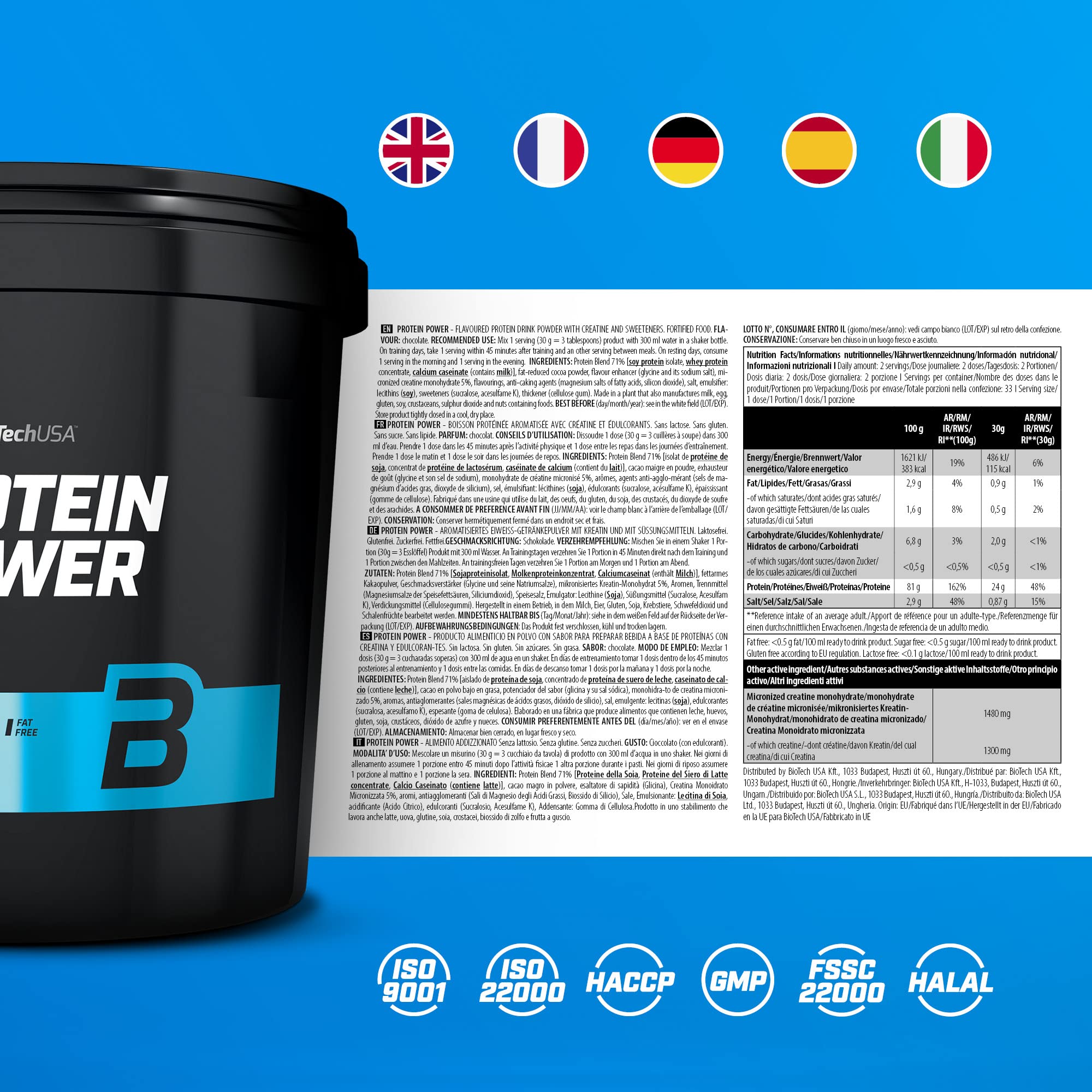 BioTechUSA Whey Protein Powder - Chocolate Flavor, 4kg for Muscle Growth & Recovery | Post-Workout, Meal Replacement, Fitness Supplement