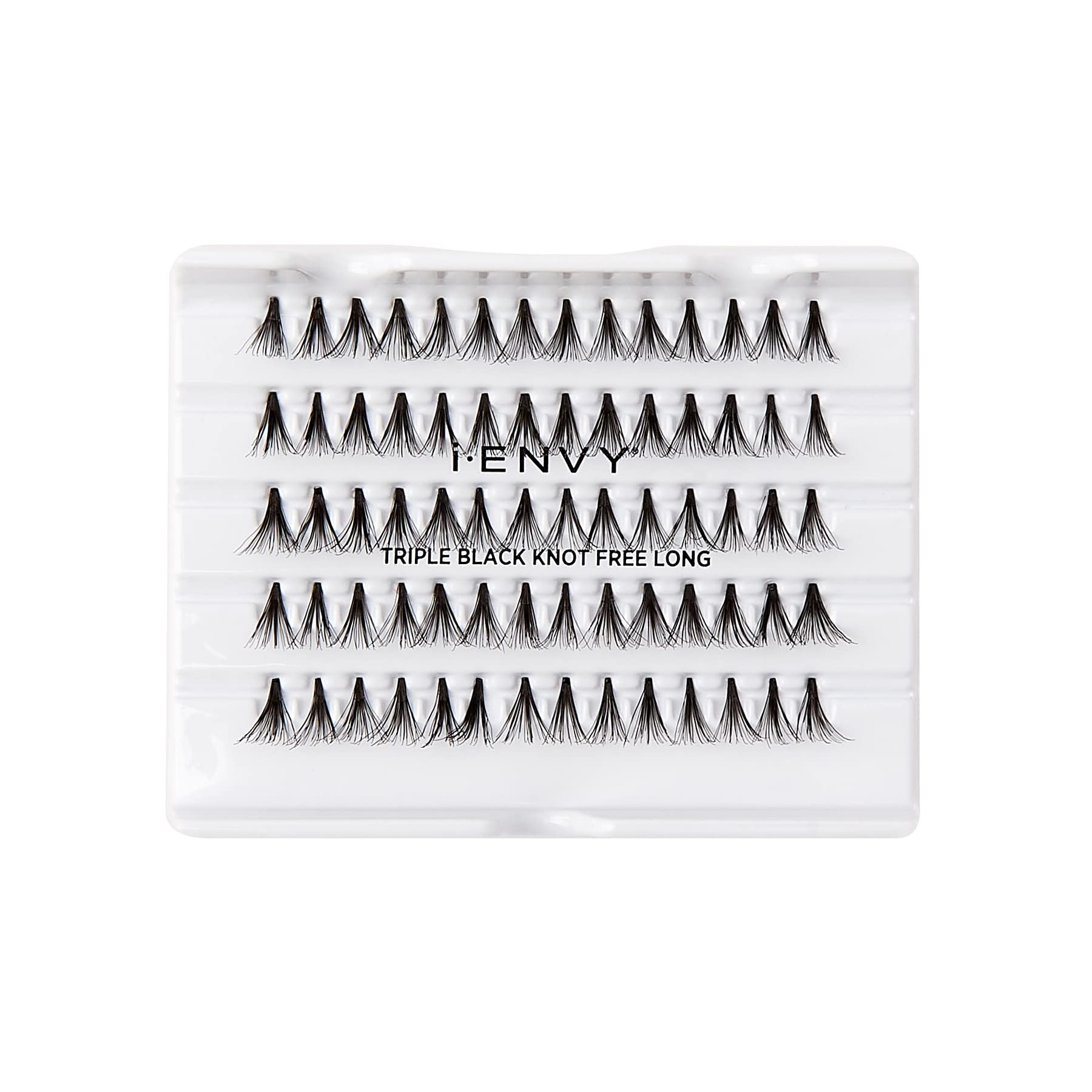 KISS iENVY Triple Black Knot-Free Individual Lashes (Long Length) - 3 Pack for 3X More Volume | Perfect for Dramatic Eye Makeup, Special Occasions & Everyday Glam