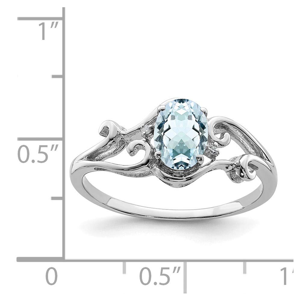 925 Sterling Silver Diamond & Oval Aquamarine Ring for Women | Elegant Fine Jewelry Gift for Her | Perfect for Anniversaries, Birthdays & Special Occasions