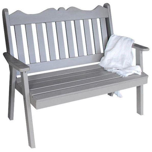 A&L Furniture Yellow Pine Royal English Garden Bench - Outdoor Patio, Garden, and Park Seating for Relaxation and Decoration