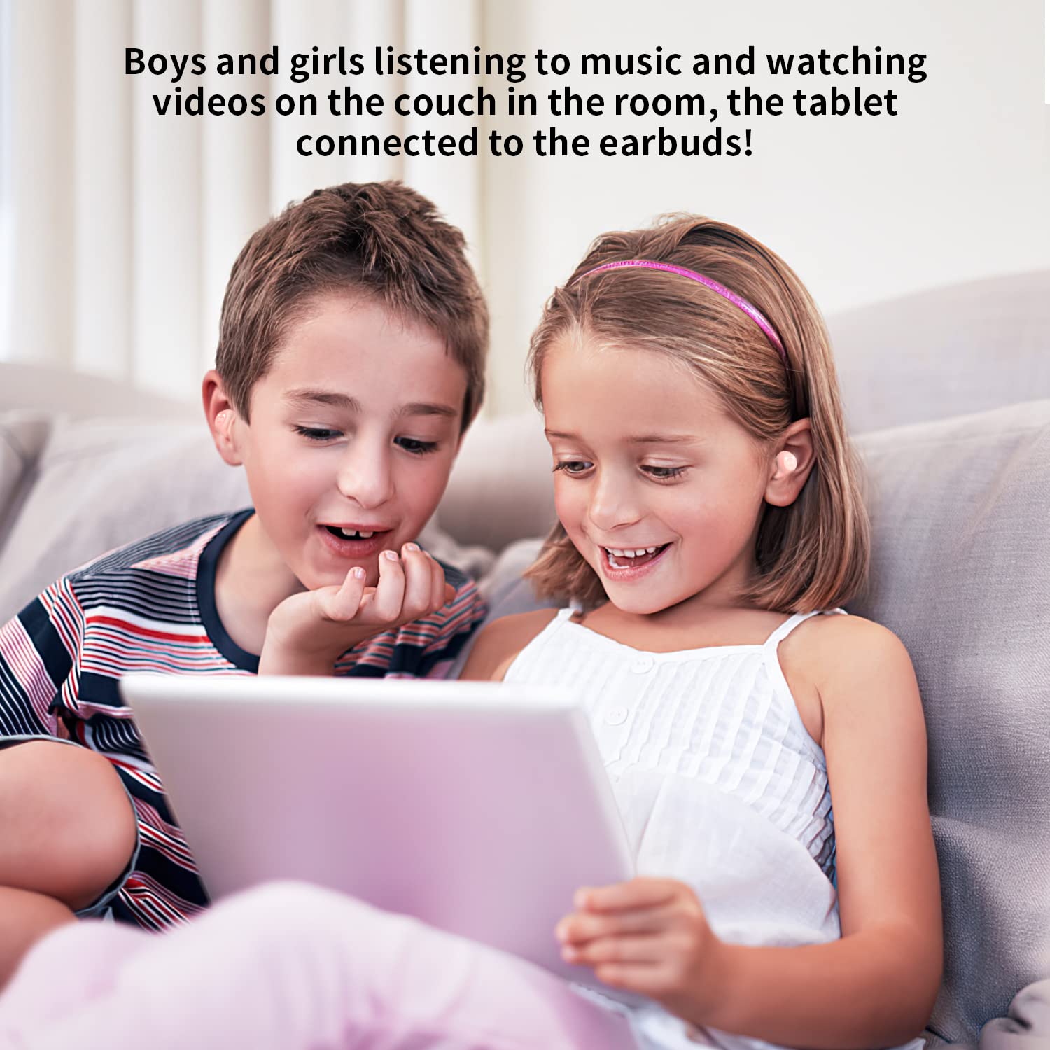 Bluetooth Kids Earbuds - Pink Wireless Headphones for Girls with Small Ears, Comfortable In-Ear Design for School, Classroom & Travel | Perfect for Online Learning, Music & Entertainment