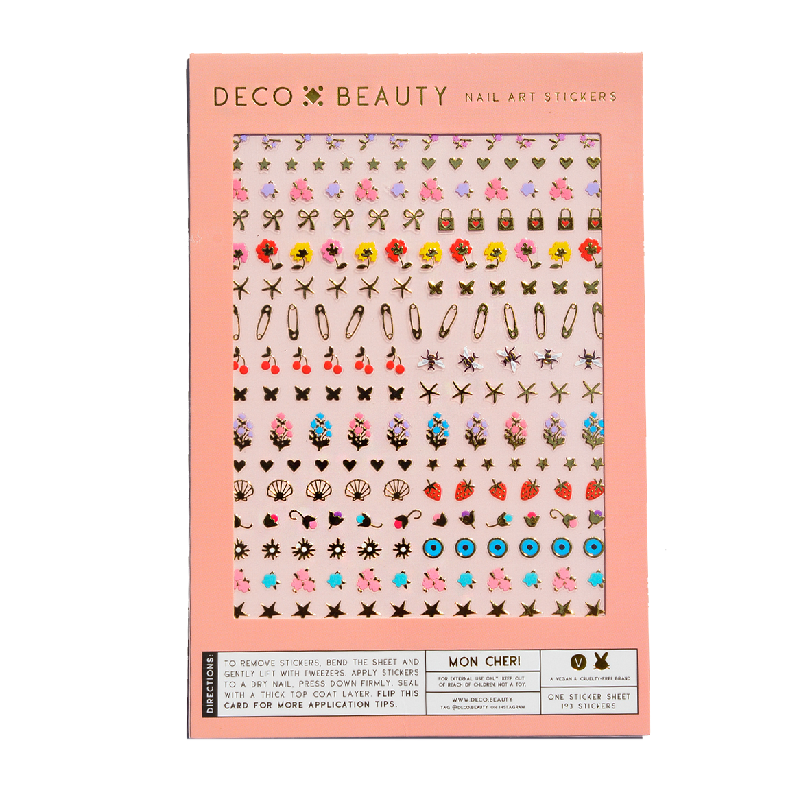 Mon Cheri Nail Art Stickers - Premium Self-Adhesive Nail Decals for Women | Perfect for Parties, Weddings, and Everyday Nail Designs
