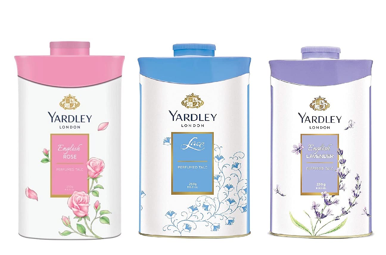 Yardley London English Roses & Lavender Talcum Powder for Women - 250g (Pack of 2) | Soft Fragrance for Daily Use, After Shower & Bedtime Relaxation