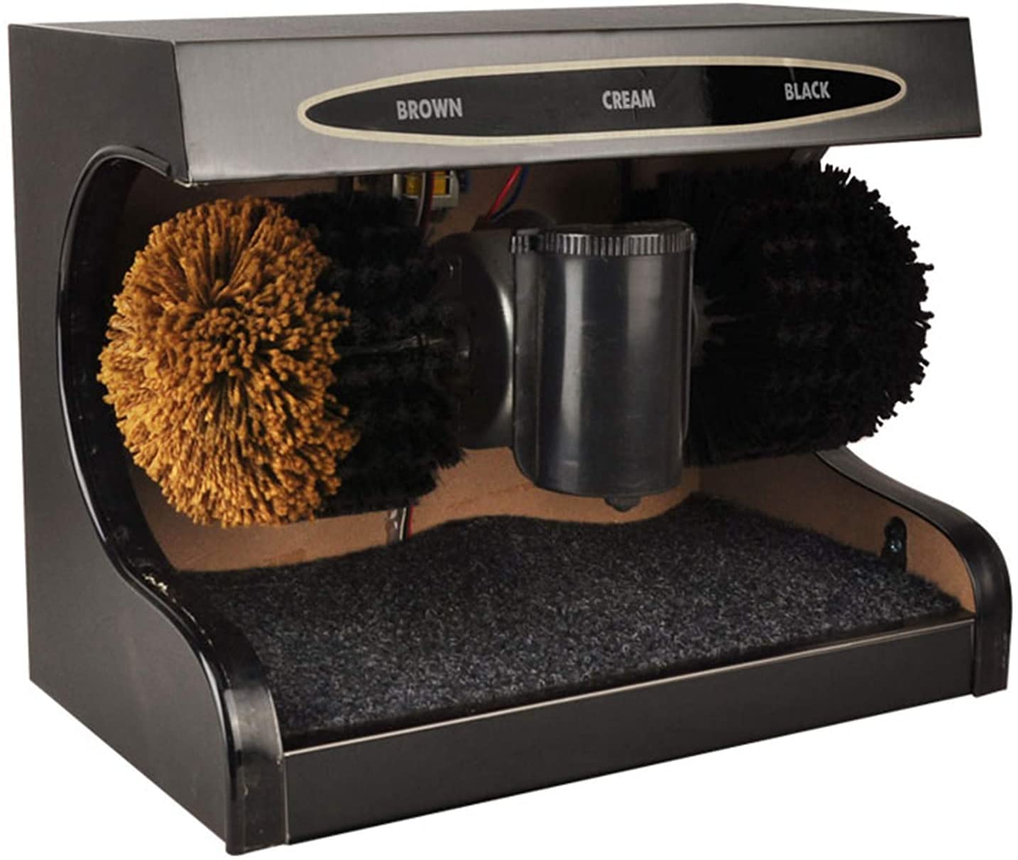 HTZ Automatic Induction Shoe Polisher - Black | Infrared Sensor Electric Shoe Shiner Machine for Home, Hotel Lobby, Bank & Office | Portable Household & Commercial Shoe Cleaning Device for Leather & Dress Shoes