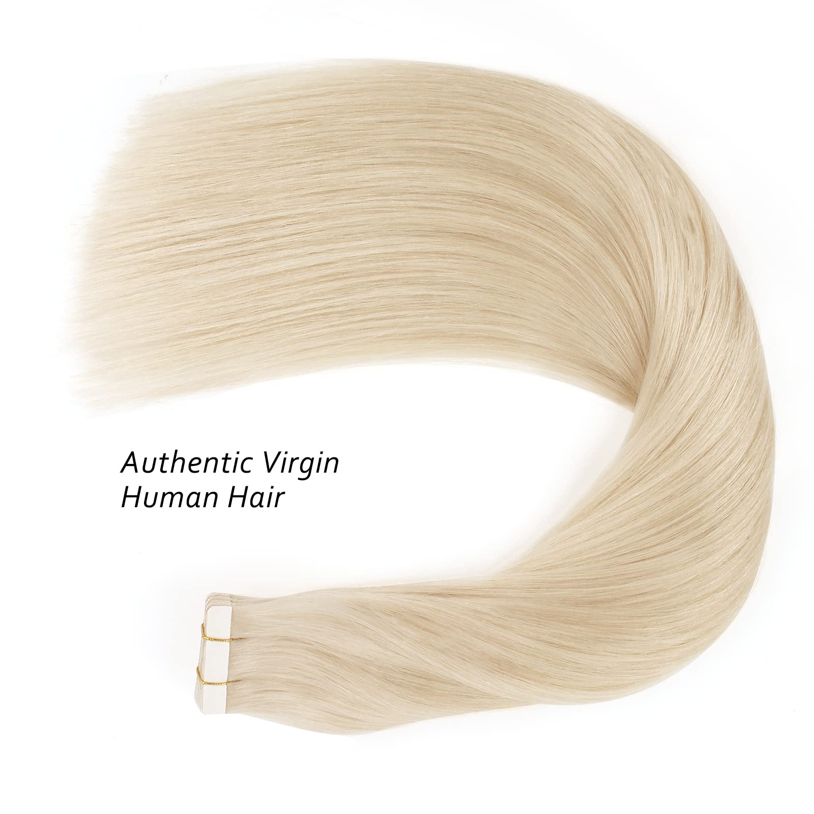 22 Inch 20-Piece 50g Platinum Blonde Human Hair Extensions - Silky Straight Remy Hair with Skin Weft for Seamless Blending | Perfect for Parties, Weddings & Daily Styling