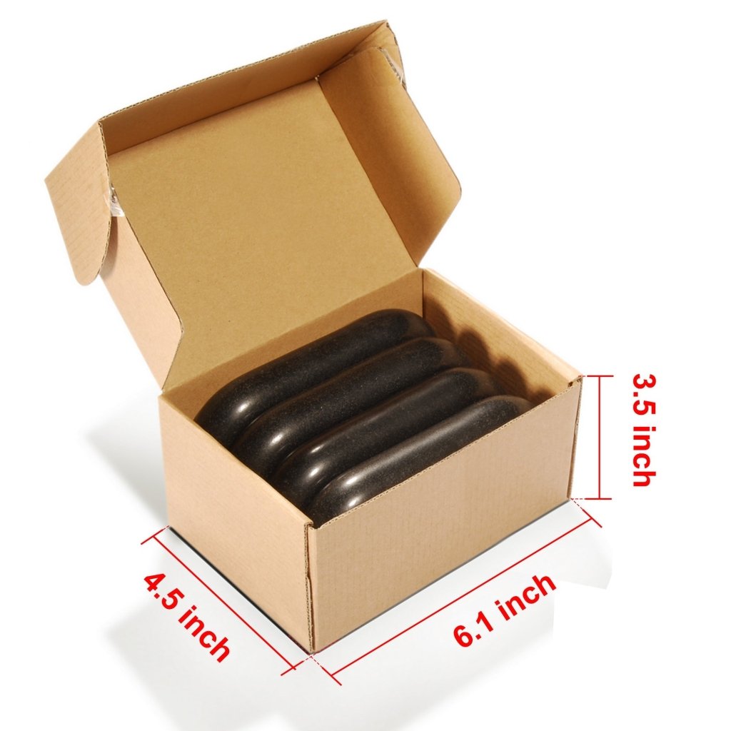 Professional XX Large Flat Oval Basalt Hot Stone Massage Set - 4 Pack (6