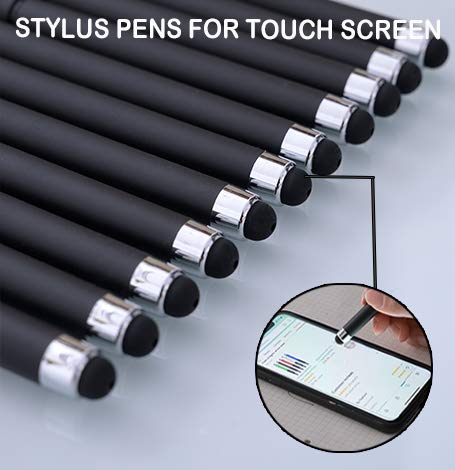 Premium 1.0mm Black Gel Ink Rollerball Pens - 2-in-1 Stylus & Medium Point Writing Pens - 18 Pack for Office, Journaling & Note Taking - Smooth Writing Gel Pens for Professionals & Students