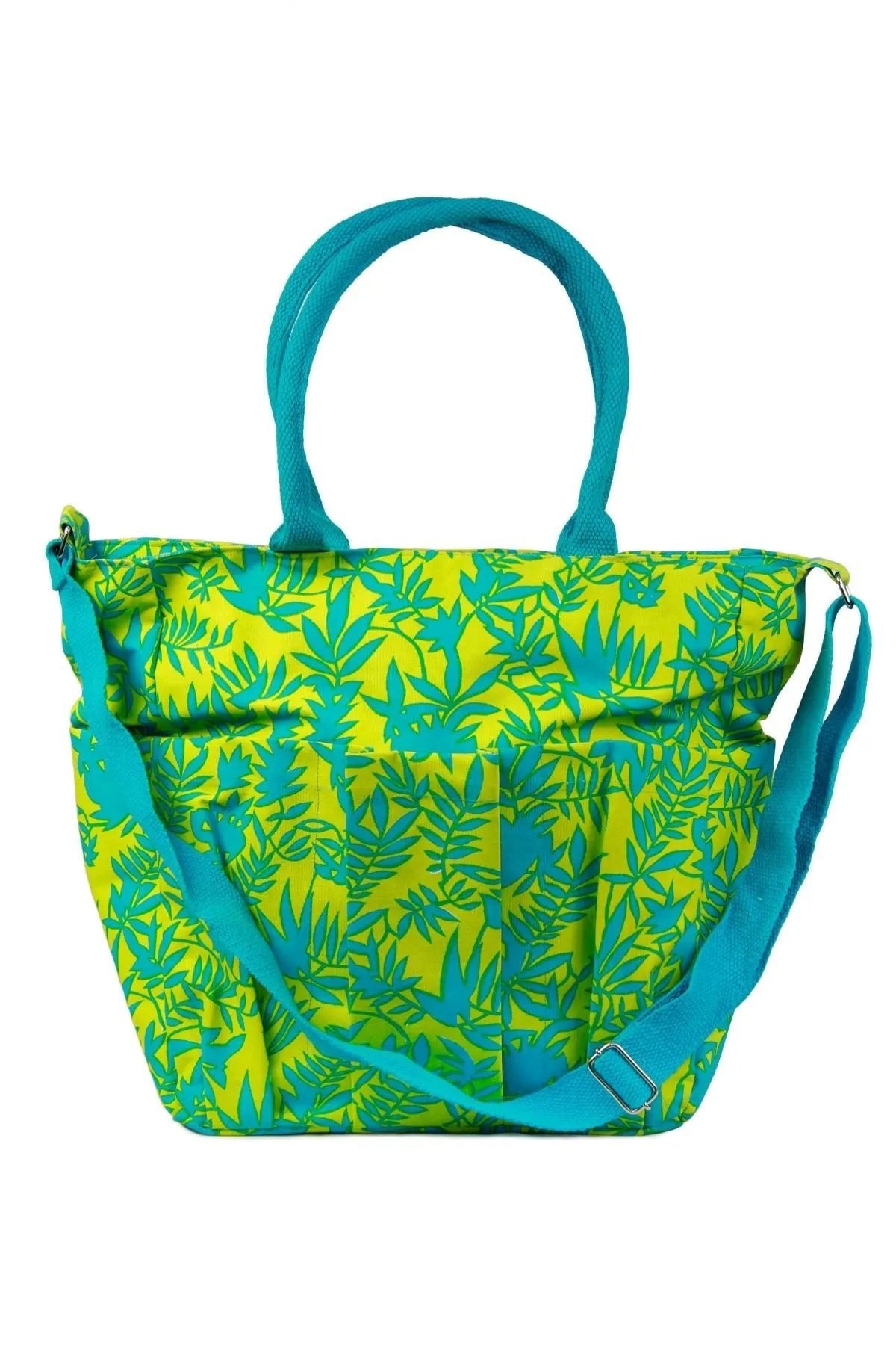 Stylish Yellow and Turquoise Coral Print Weekender Bag - Large Travel Duffel for Women, Perfect for Beach Vacation, Gym, Overnight Trips