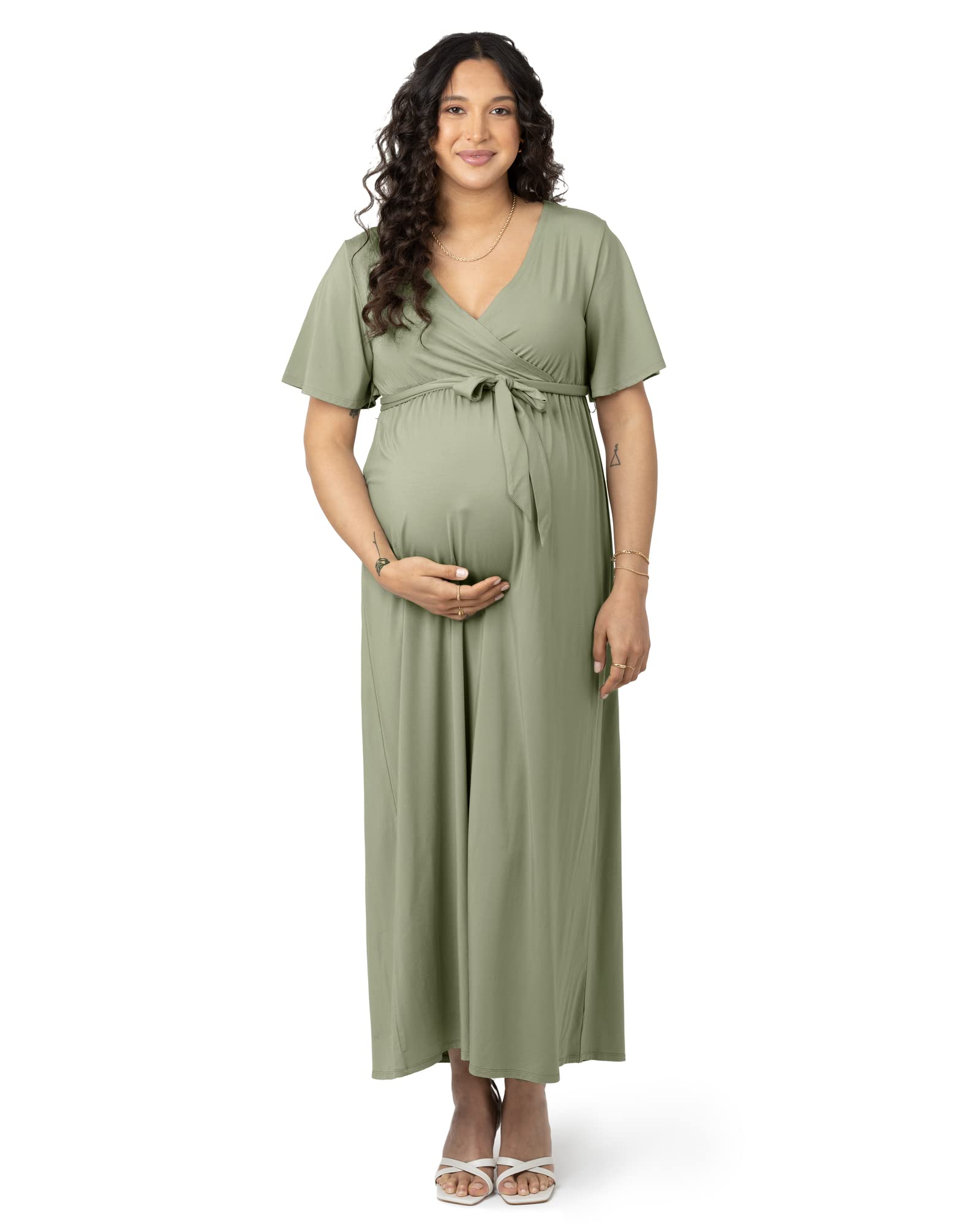Kindred Bravely Maternity Maxi Wrap Dress - Comfortable Nursing Dress for Pregnancy & Breastfeeding | Perfect for Baby Showers, Maternity Photoshoots & Everyday Wear