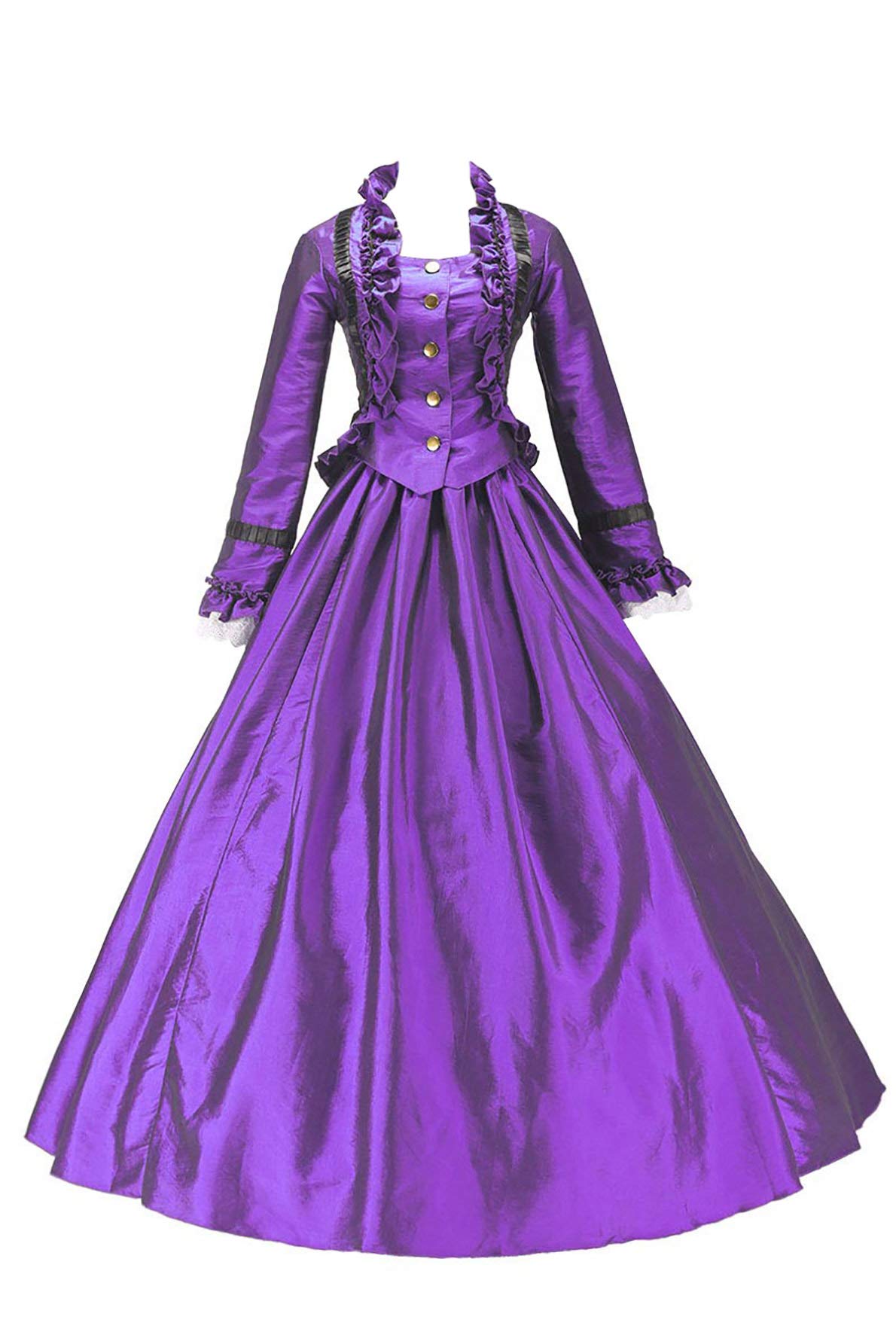 Authentic Victorian Civil War Gown - Vintage 1860s Ball Dress for Historical Reenactment, Theater Costume & Elegant Prom Night | Perfect for Period Events, Weddings & Themed Parties