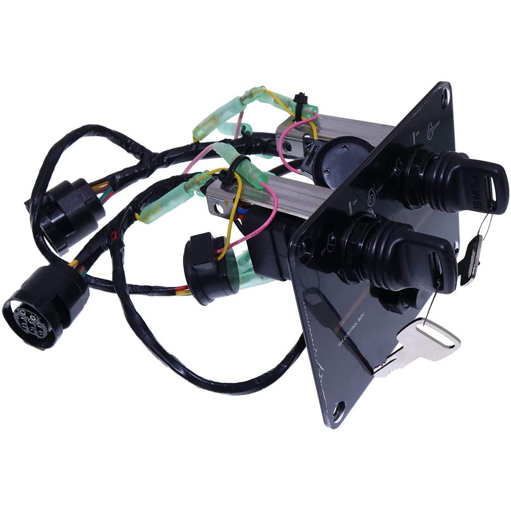 12V Marine Switch Panel - Dual Engine Key Switch Panel Assembly for Yamaha Outboard Motors (6K1-82570-08-00) - Perfect for Boat Control & Engine Management Systems