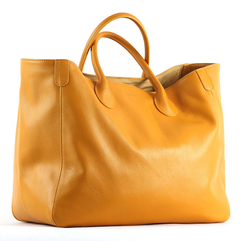Premium Genuine Leather Tote Bag - Large Capacity Cowhide Handbag for Women - Stylish & Durable for Work, Travel & Everyday Use