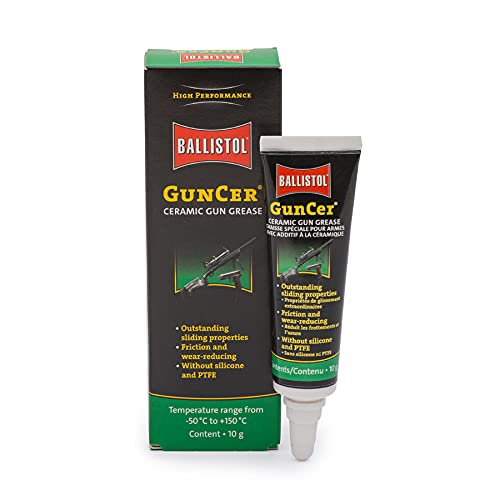 Ballistol GunCer Ceramic Gun Grease - 10g Tube with Special Ceramic Additive, High Performance Lubricant for Firearms (-50°C to +150°C Wide Temp Range) - Ideal for Pistols, Rifles & Hunting Gear Maintenance