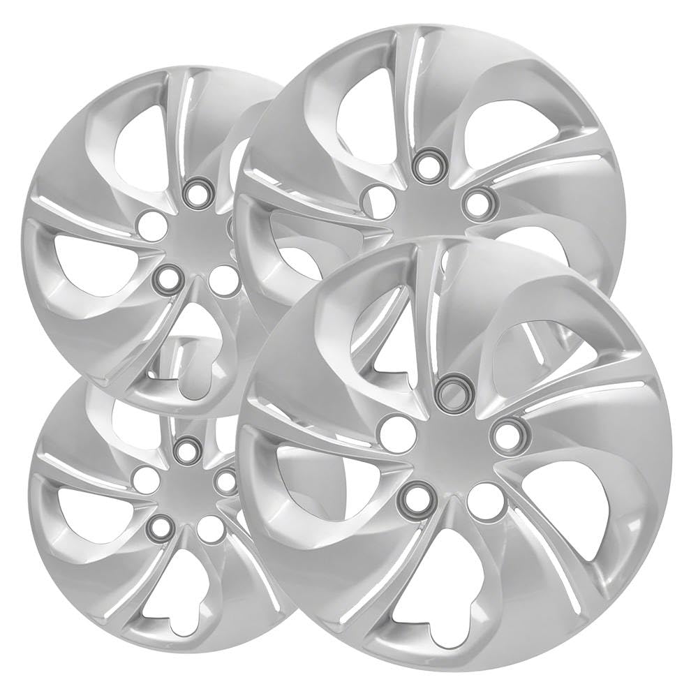15 Inch Silver Hubcaps for 2013-2015 Honda Civic - Snap On Wheel Covers for Standard Steel Wheels | Durable Rim Protection & Stylish Upgrade for Daily Driving & Commuting