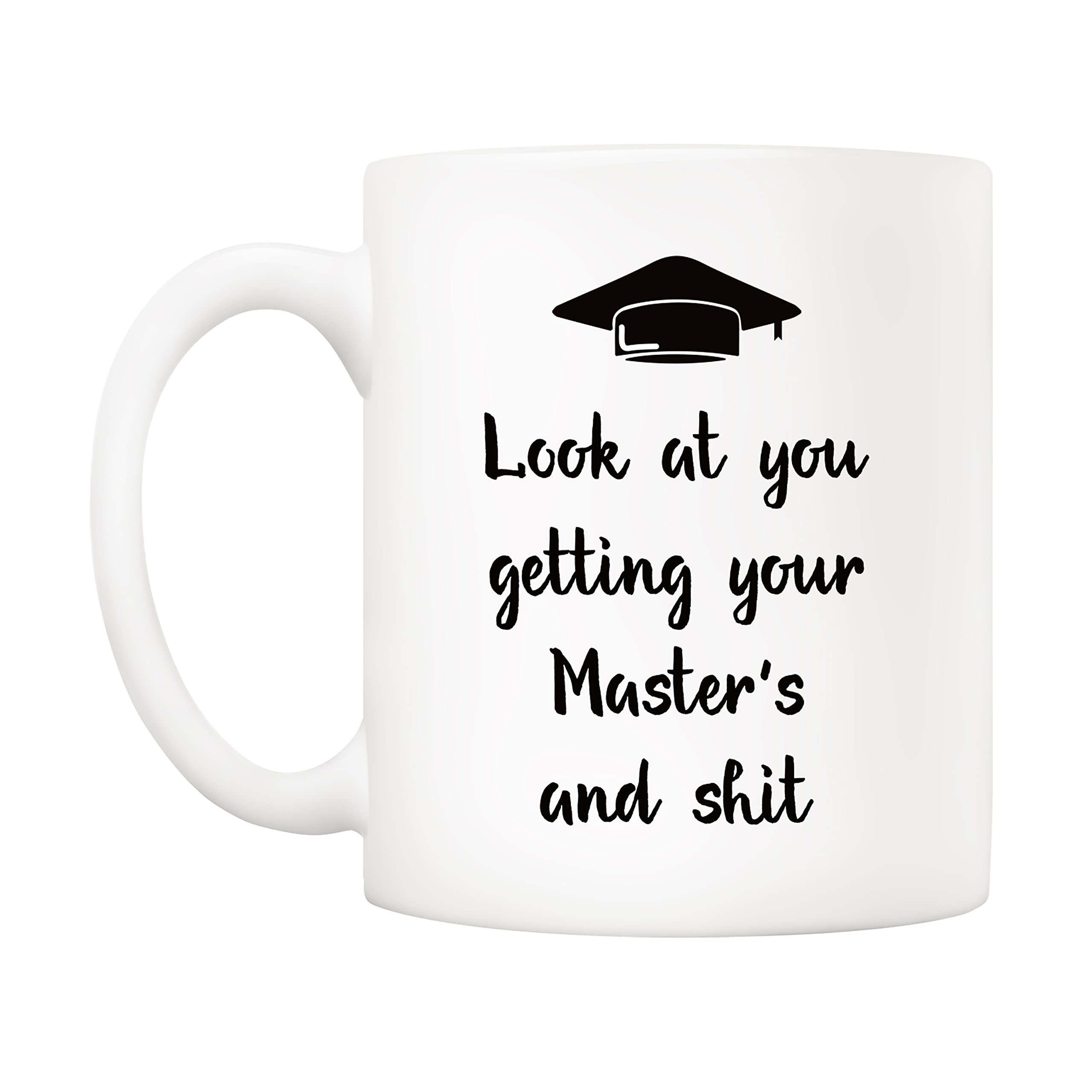 5Aup Funny Masters Graduation Coffee Mug - 11 Oz Look at You Getting Your Master's Cup - Unique Graduation Gift for Master's Degree Students - Perfect for Christmas, Birthday & Holiday Presents - Great for Office, Home & Study Room Decor